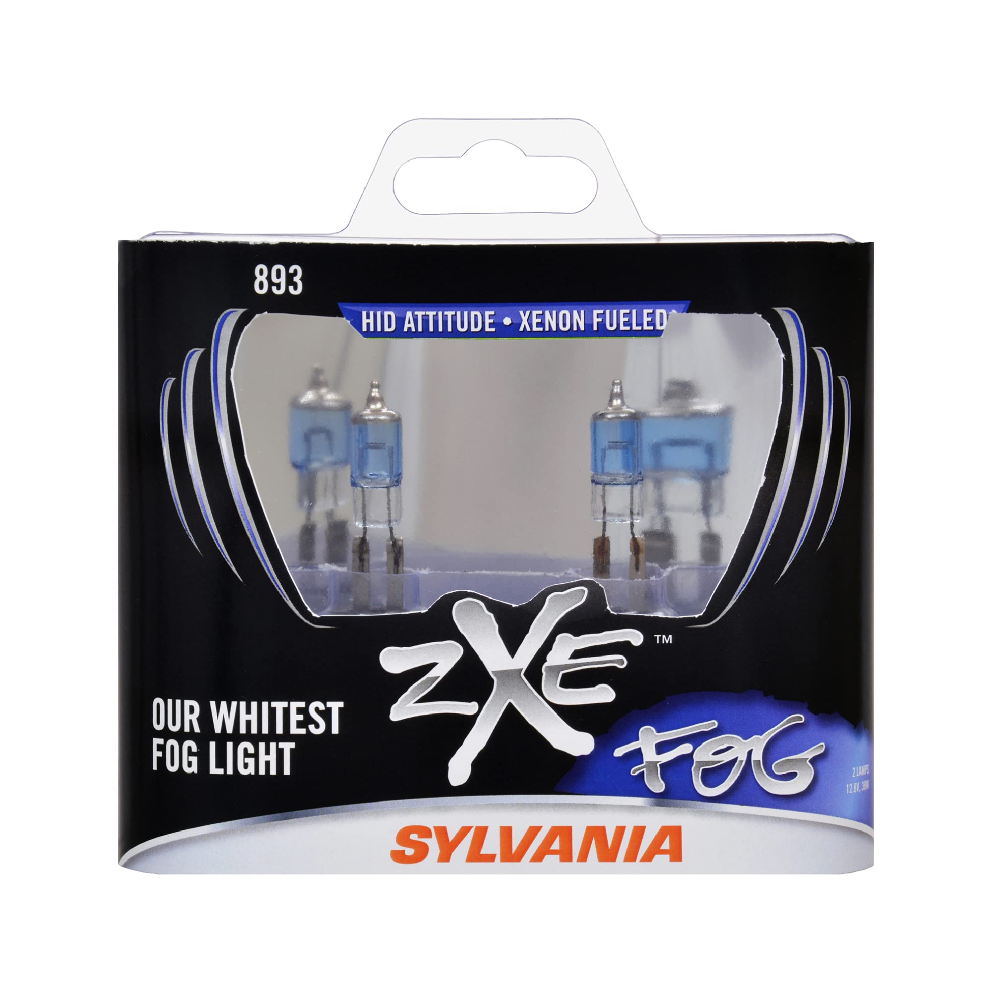 SYLVANIA 893 SilverStar zXe Fog Light Bulbs - Bright White, HID Attitude, Xenon Technology, 2-Pack