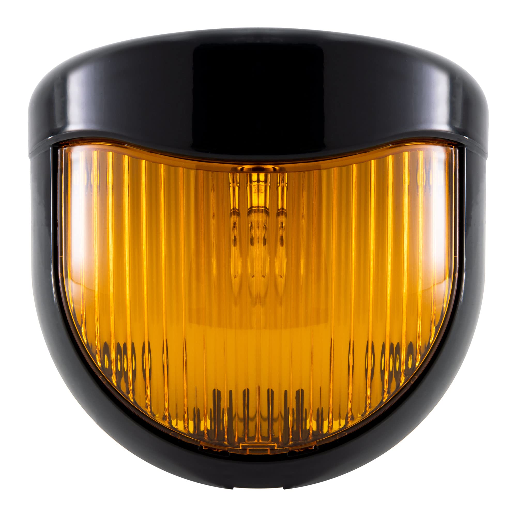 RecPro RV 12V Porch Light Fixture with Amber Lens, Black, Single, Model RP-1661 for Motorhomes, Campers, Trailers, 5th Wheels