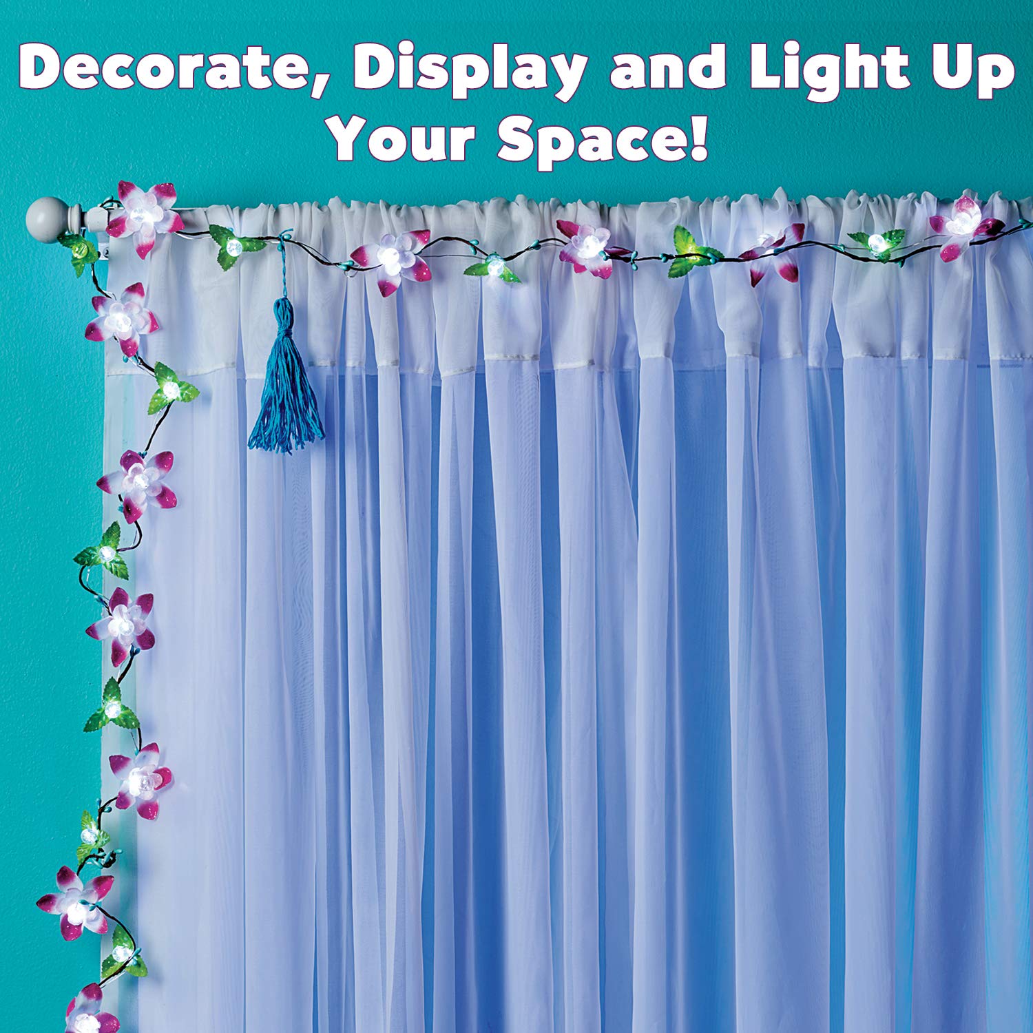 Craftivity Cherry Blossom Lights Craft Kit - Makes 1 Led Flower String Light