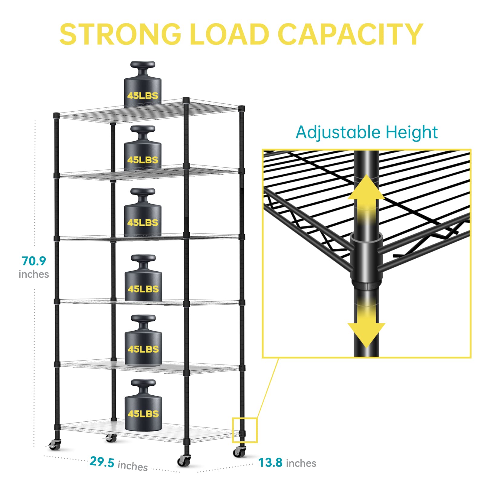 Bstrip Diy Plant Shelf With Grow Lights, Grow Light Shelf With Adjustable Rack And Wheels, Plant Stand, 8-Pack 192W T8 3000K Ful
