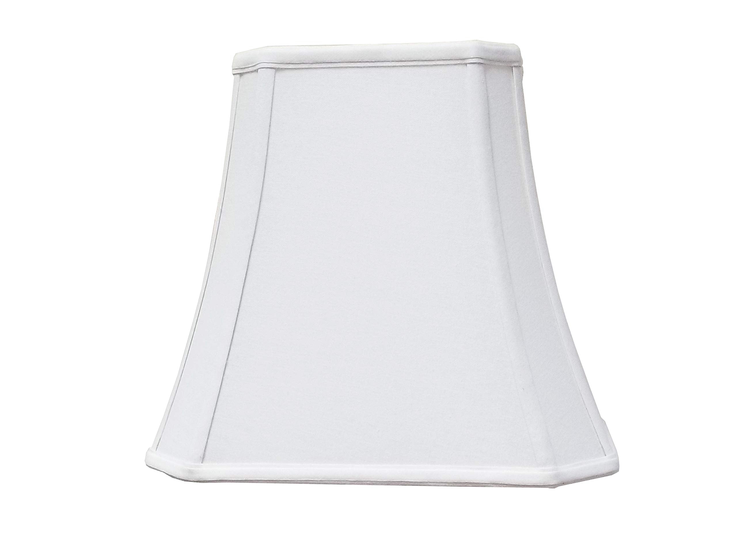 Royal Designs Rectangle Cut Corner Lamp Shade, Linen White, (7 X 9) X (10.25 X 16) X 12.25