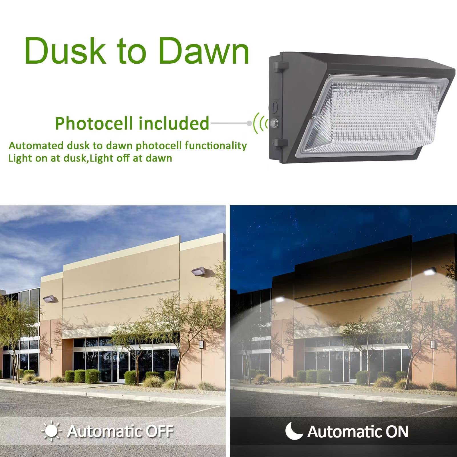 Paktonvo 100W Led Wall Pack Dusk To Dawn  13000Lm 5000K Daylight Commercial Security Lighting 400-600W Mh Equivalent  100-277V Etl Certified Outdoor Led Wall Pack Light For Parking Lot Doorway House