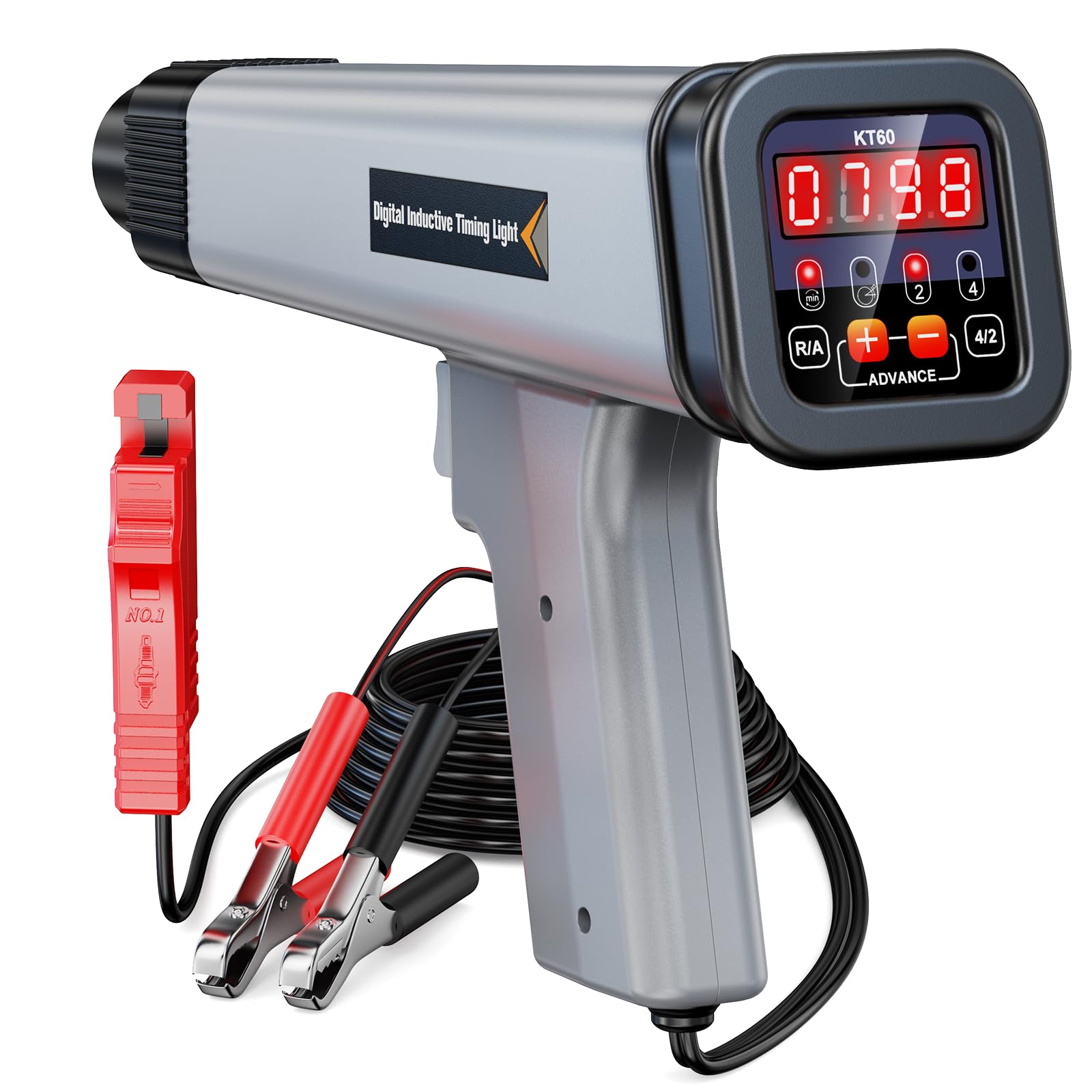 Kzyee Kt60 Engine Timing Light With Tachometer, Timing Light Automotive 12V For 2&4 Stroke Petrol Engine For Old Classical Cars, Motorcycles, Marine, Agricultural Machinery