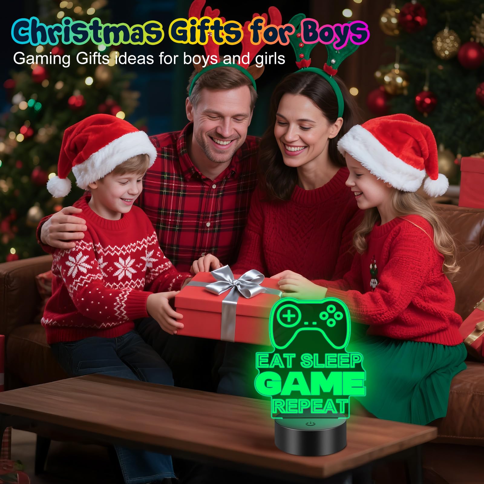 Linkax 3D Illusion Night Light & Soccer Gift For Teens  Boys & Kids - 8 To 12 Year Olds - Football Accessories & Room Decor (Gaming)