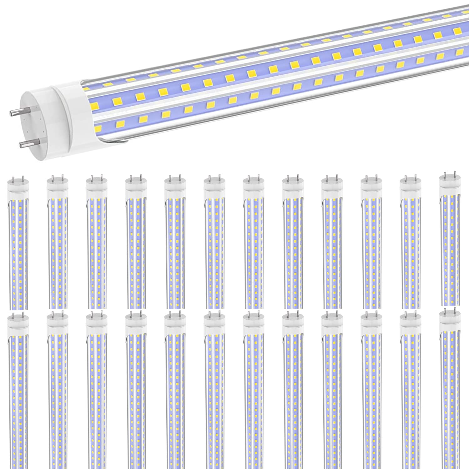 Shopled 25 Pack 4Ft Led Tube Lights 36W (Equivalent 95W) 4680Lm 6000K Type A+B D-Shaped Tube Double-End Power Replace T8/T10/T12