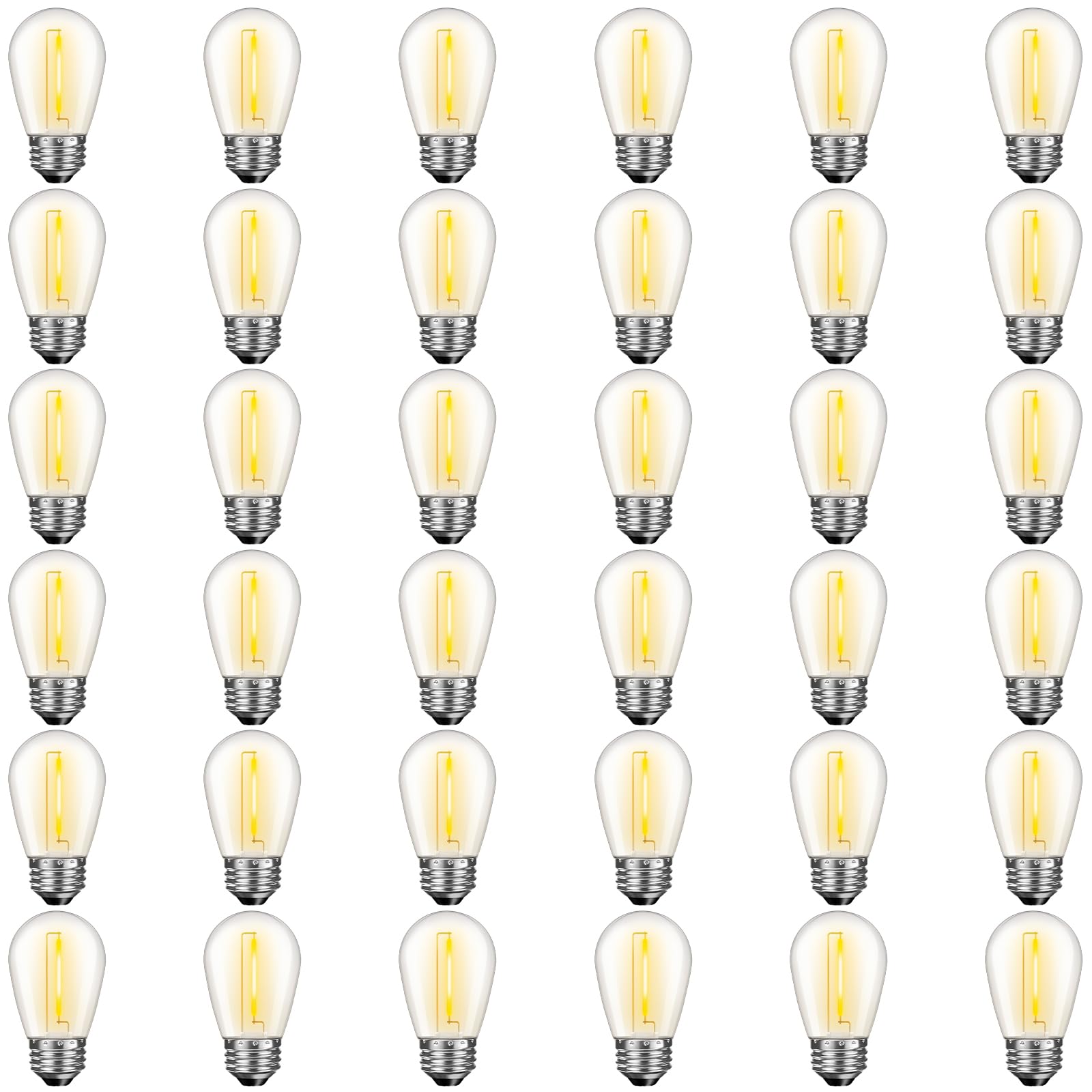 Gvvoohome 36 Pack S14 Led Bulbs For Outdoor String Lights, Shatterproof Replacement Edison Bulbs For Patio String Lights Outdoor