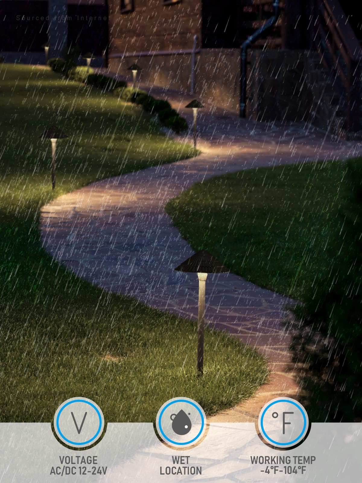 LEONLITE Low Voltage Landscape Lights, 3W 12V, IP65 Waterproof, Aluminum, Cool White 4000K, Pack of 4, Model 76860