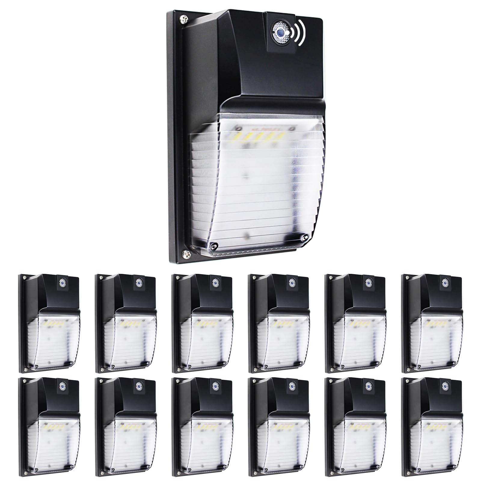 Ltblight 12 Pack Led Wall Lights, Dusk To Dawn Sensor, 1980Lm, 5000K, Ip65