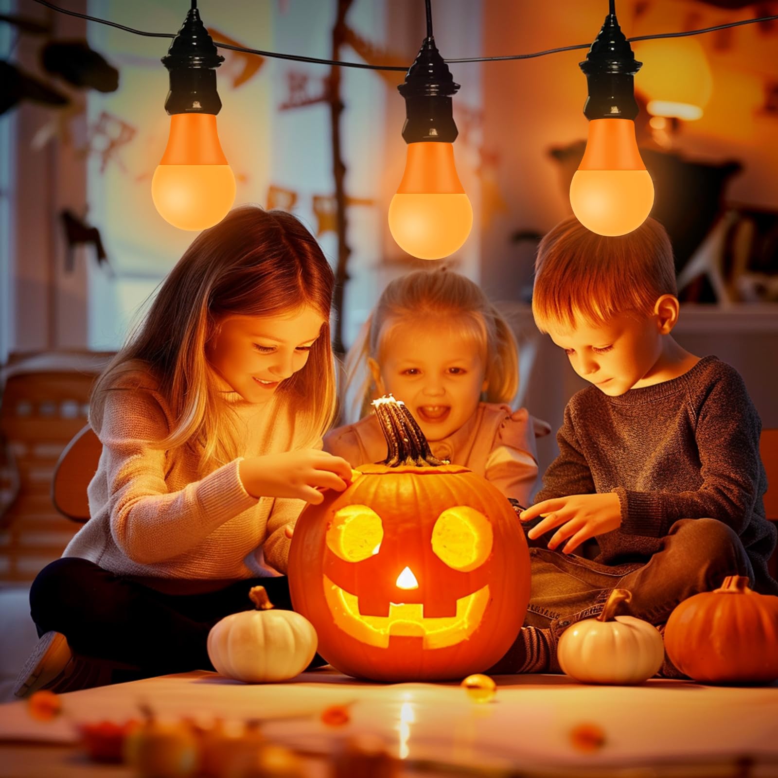 Kqhben Orange Purple Light Bulbs - [ 4 Pack ]- 9W(60W Equivalent) E26 Base Led Halloween Light Bulb For Festivals Party Hallowee