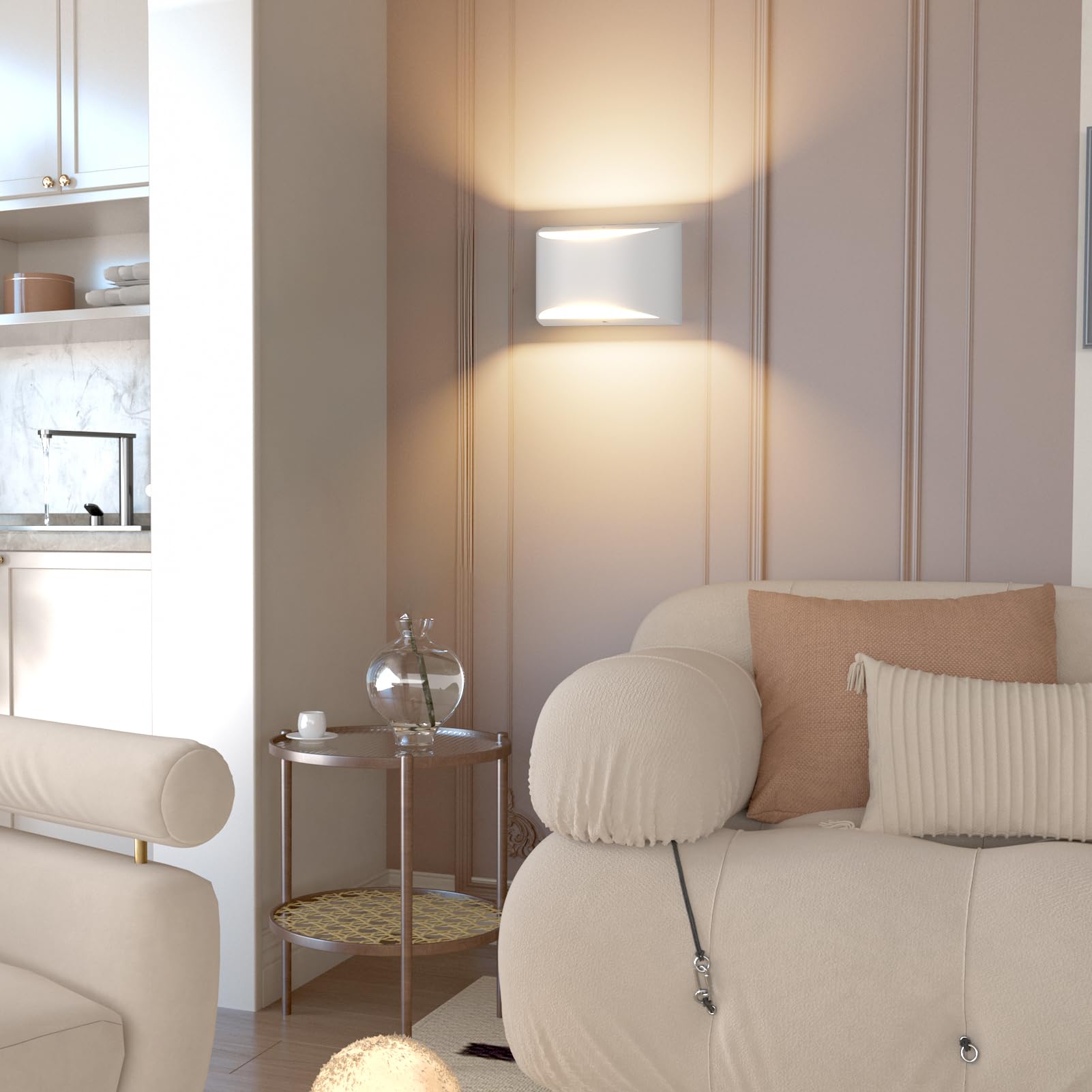 Aipsun 4 Pack Aluminum Modern Indoor Led Wall Sconce Hardwired Interior Wall Lights Up And Down Wall Mount Light For Living Room