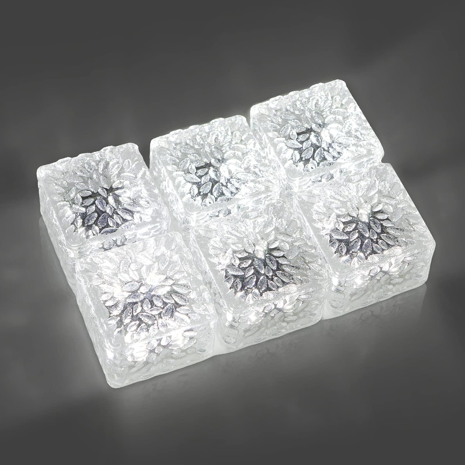 Hoflyw Solar Brick Lights - 6 Pack White Recessed Paver For Garden, Pathway & Patio Decor