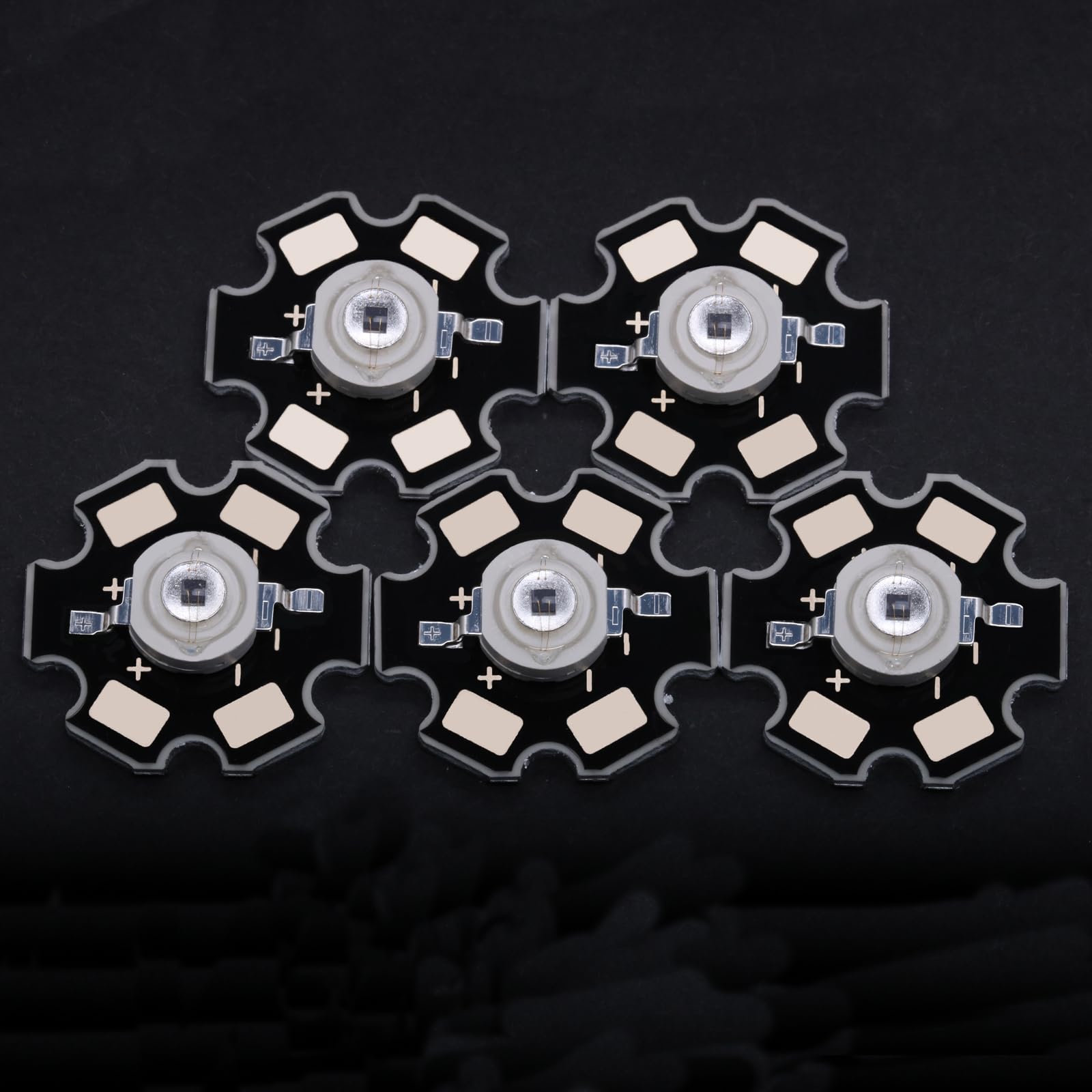 Ledguhon 5Pcs 1050Nm Ir 3W High Power Led Chip Infrared Emitting Illuminator With Aluminum Plate 20Mm Star Pcb Base Heat Sink Fo