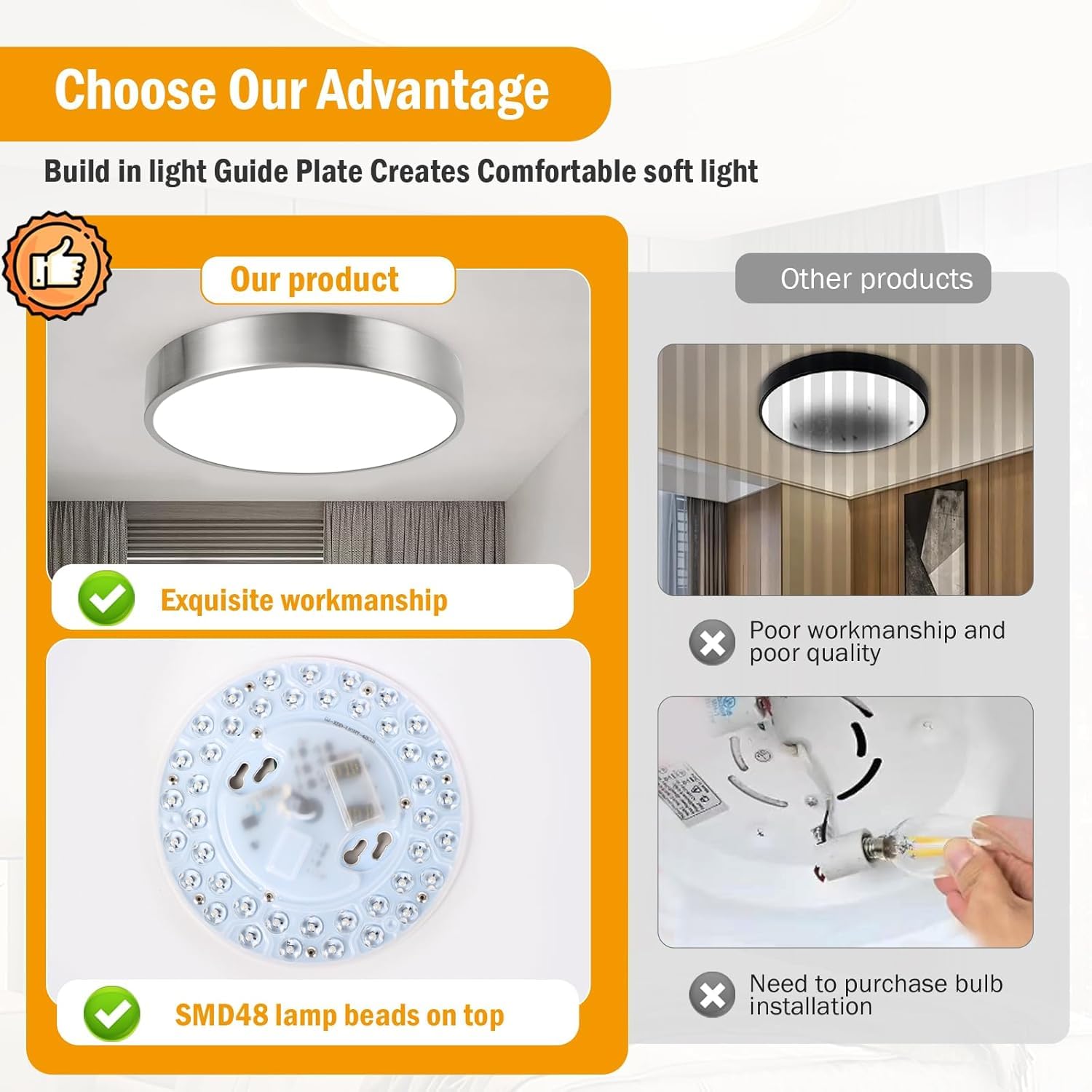 Enateclite Modern Minimalist 13 Inch Ceiling Light  Dimmable 26W Led Ceiling Light Fixture With 3Color Temperatures  Brushed Nickel Flush Mount Ceiling Lighting Perfect For Bathroom & Bedroom