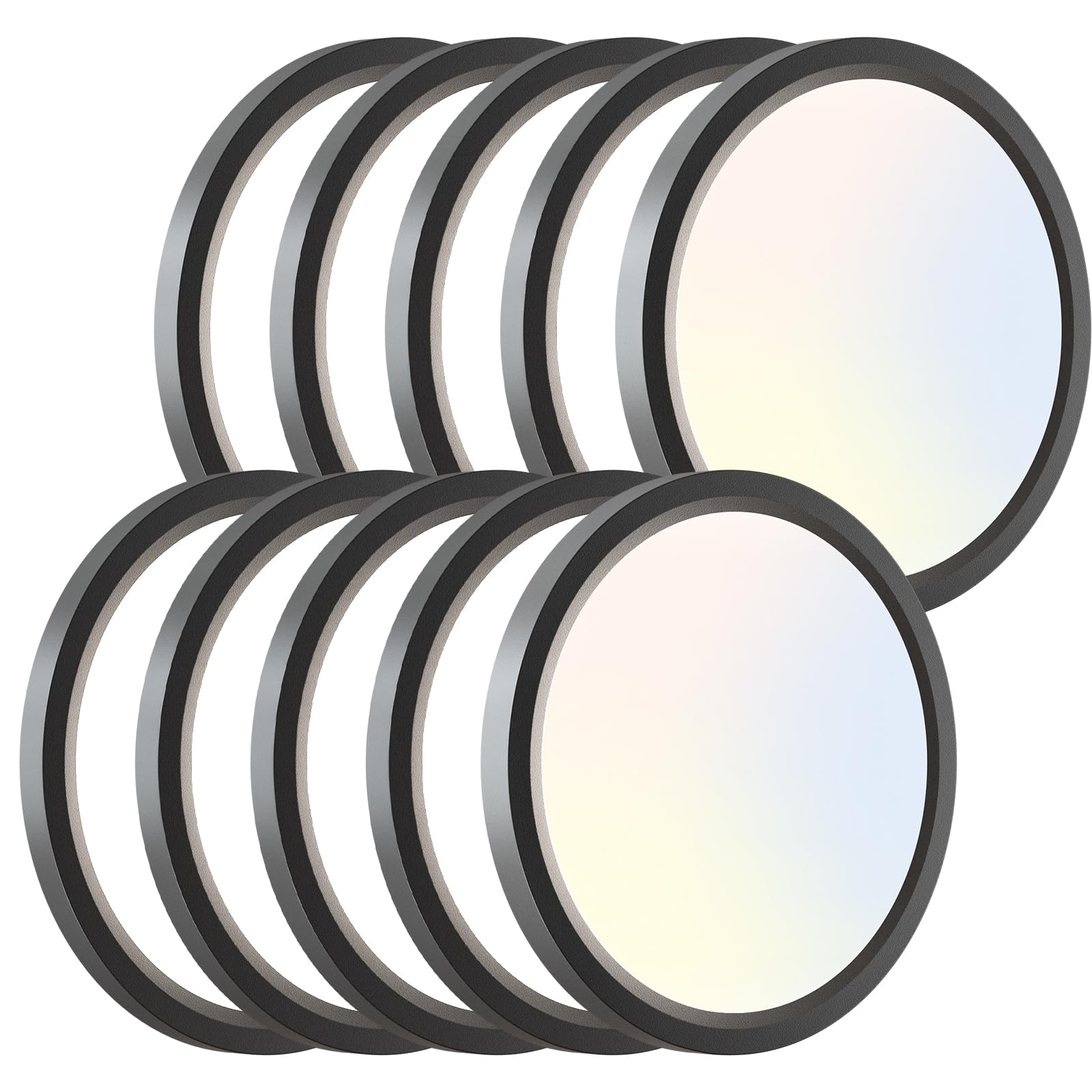 zemty 12Pack LED Flush Mount Ceiling Lights, 6.5 Inch 12W 1200lm Lighting Fixtures Recessed, Adjustable 3000K 4000K 6500K, Round