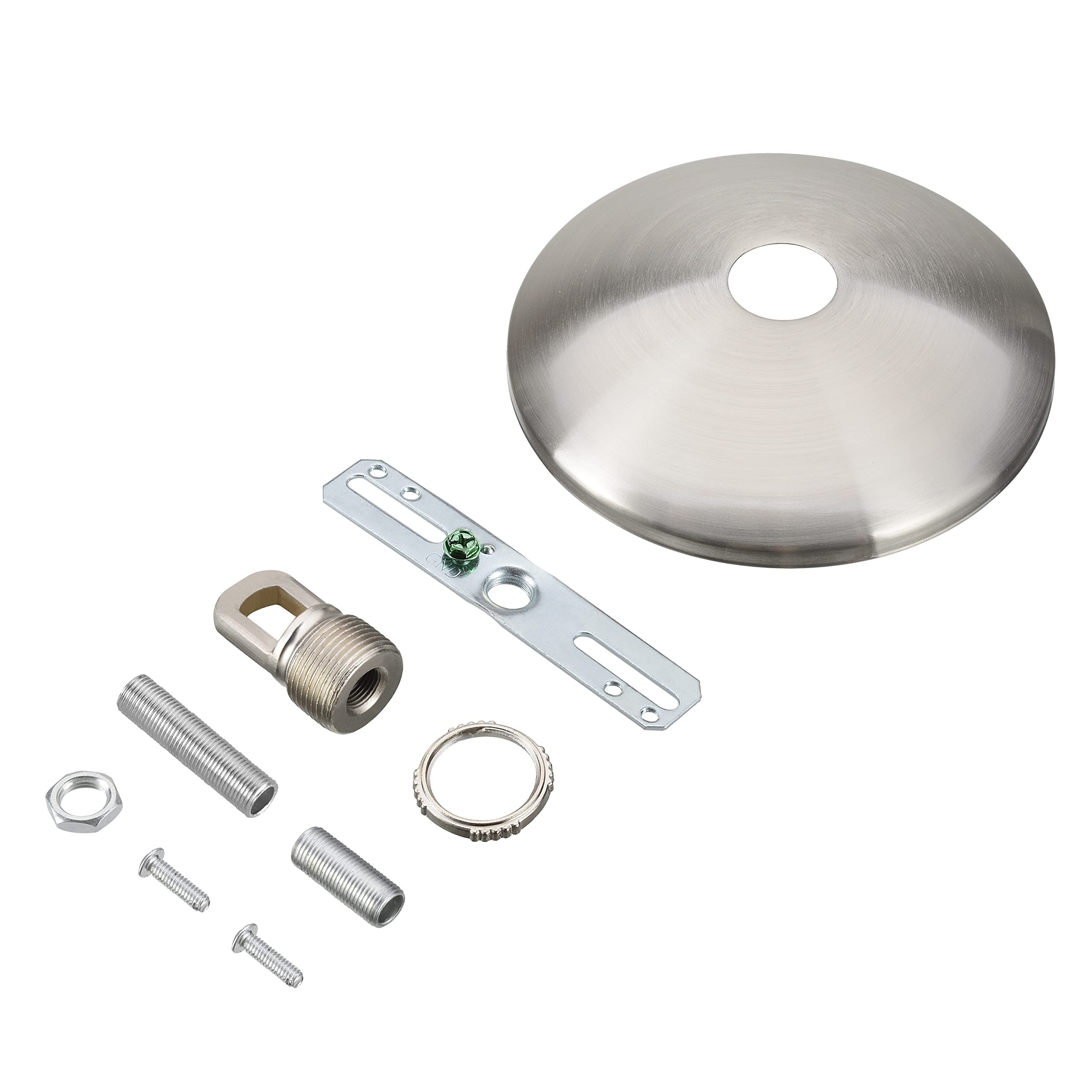 Aspen Creative 21511-21, Contemporary Chandelier & Light Fixture Canopy Kit W/Collar Loop, Brushed Nickel, 5'' Diameter, 1'' Cen