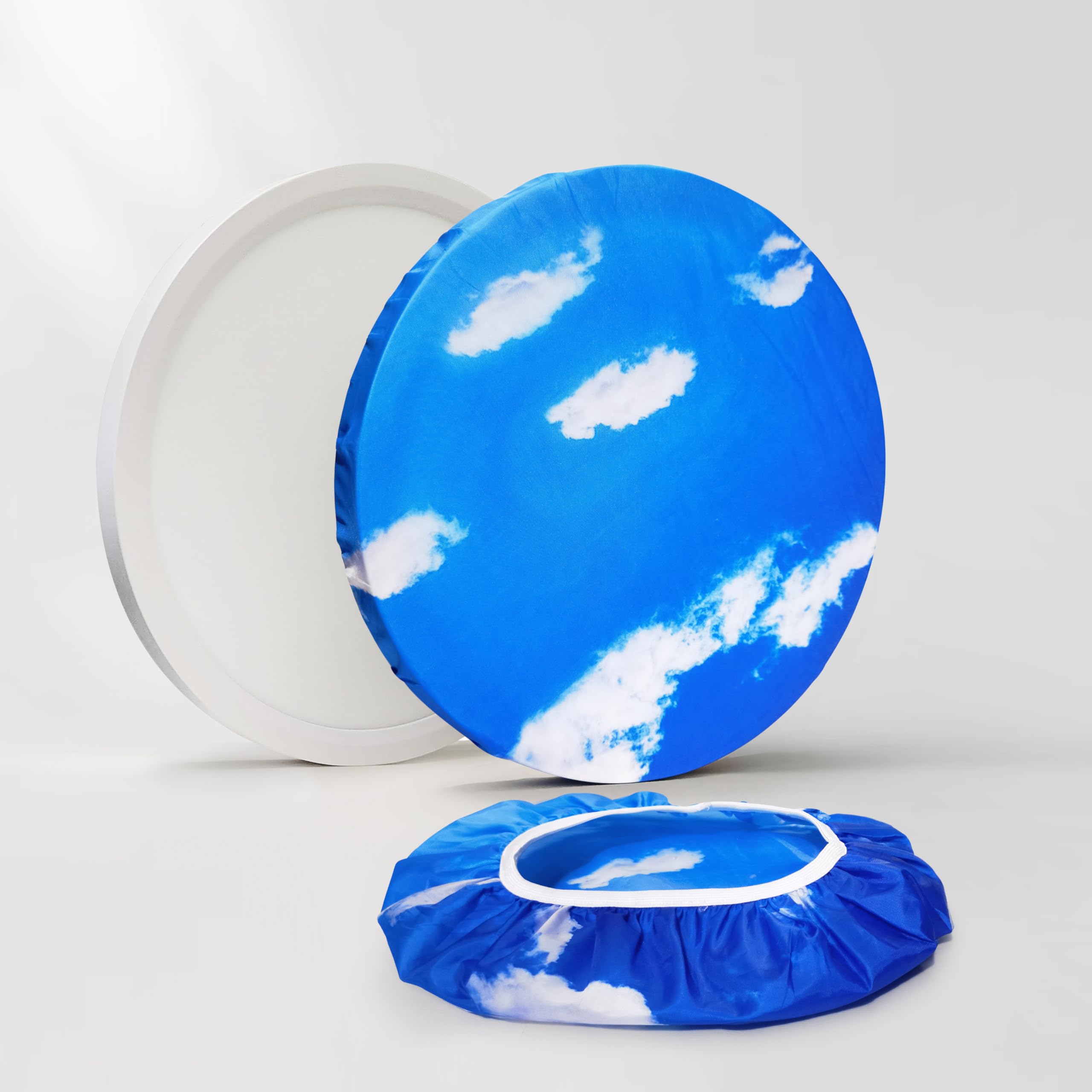 CASAZEN Ceiling Light Cover, Fabric Flush Mount Fixture, 1 Pcs, Partly Cloudy, Model CZ-DZsy-1