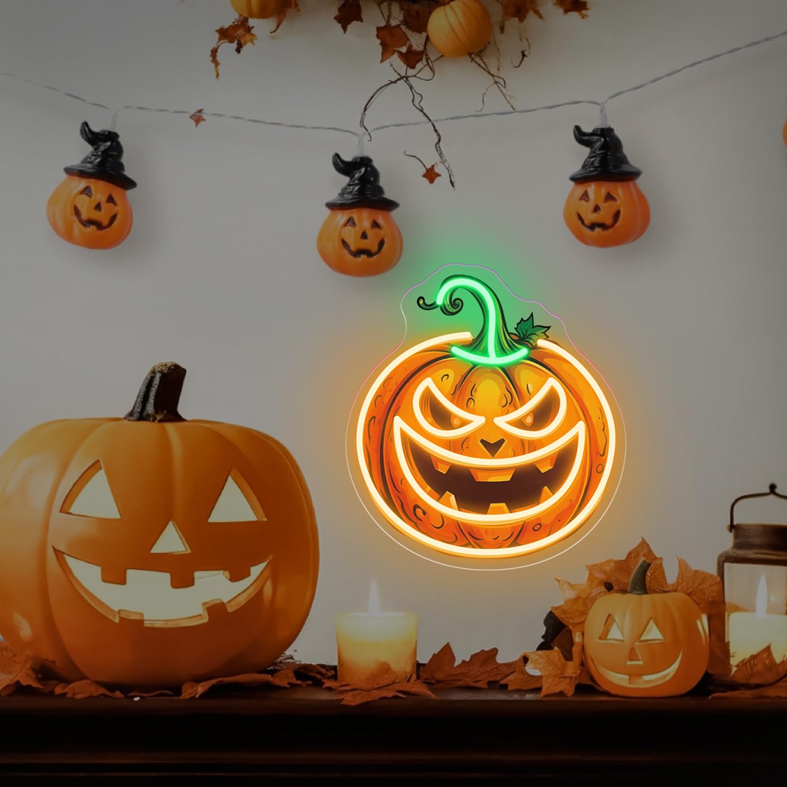 Pumpkin Neon Sign Halloween Pumpkin Led Light  Halloween Party Decor  Home Decor  Pumpkin Decor Personalized Gifts  13.8X12.6