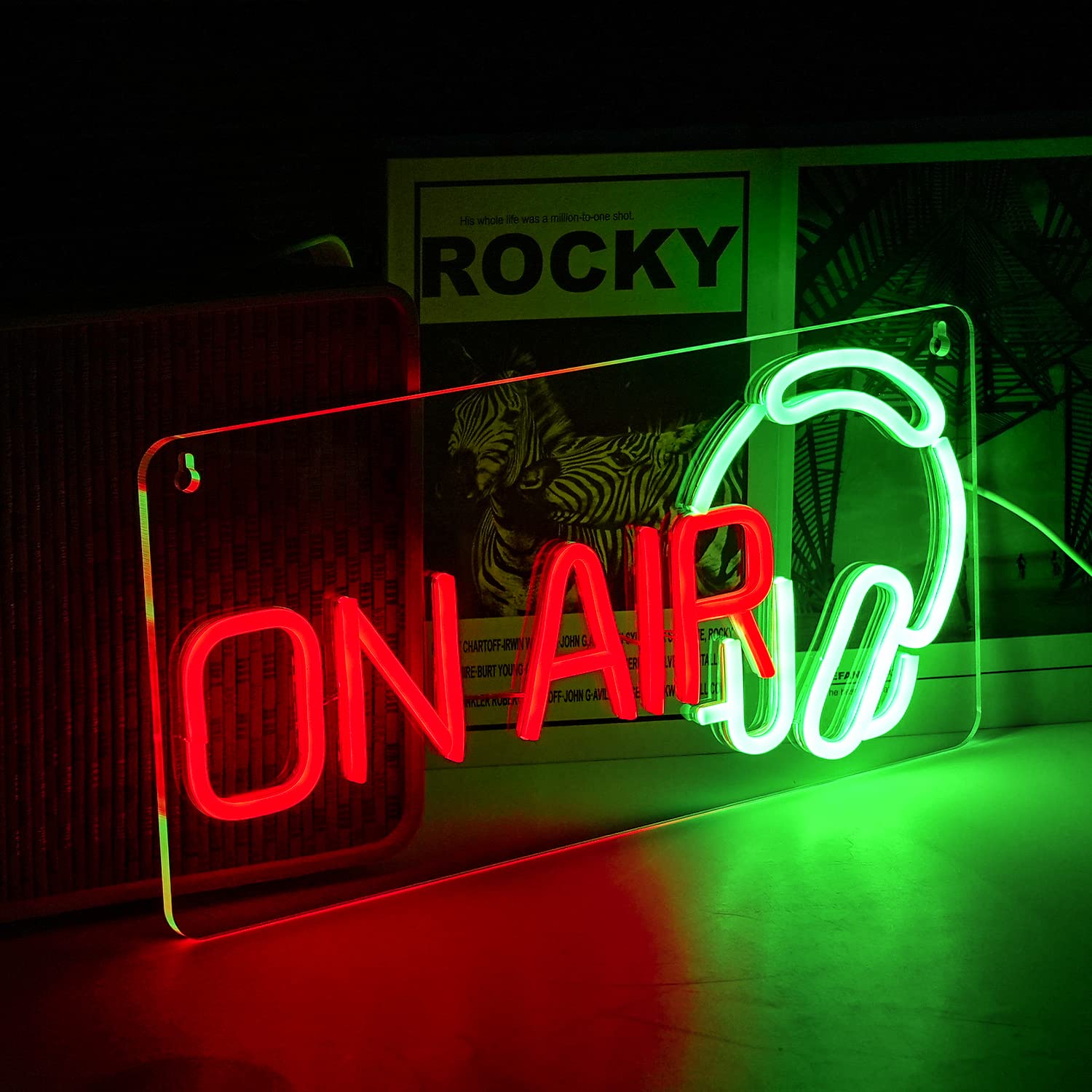 LISIGNVE ON AIR Neon Sign LED Light Decoration USB Powered 16.5inx7.9in Red Green
