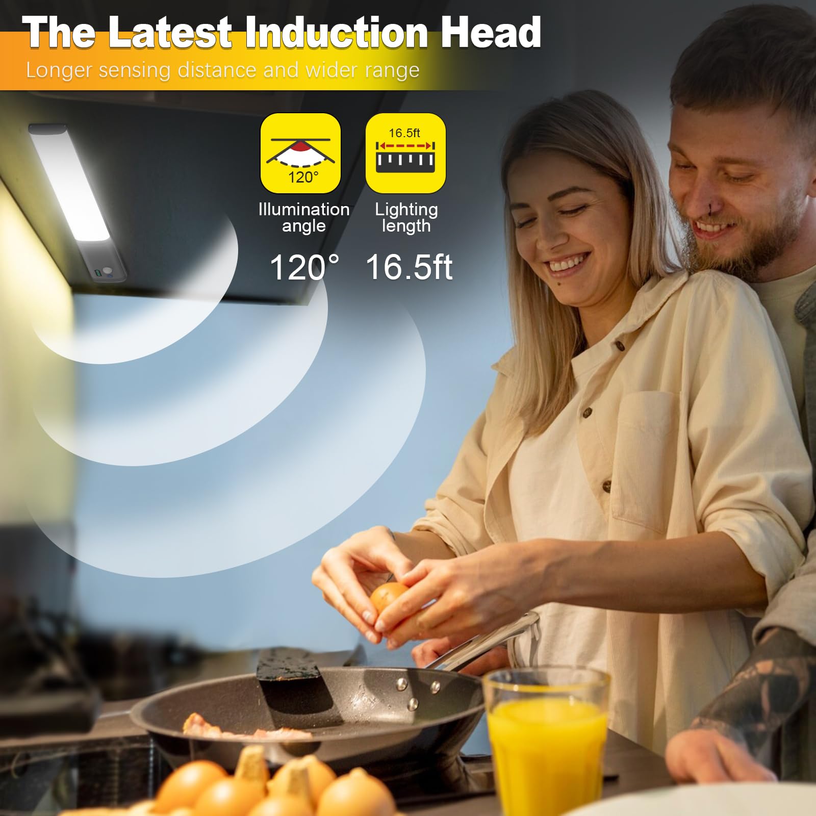 Under Cabinet Lights,40 Led Motion Sensor Cabinet Light,3 Color Temps,2 Packs Dimmable Under Cabinet Lighting, 2500Mah Rechargeable Wireless Closet Lights Night Light For Wardrobe,Stair, Kitchen