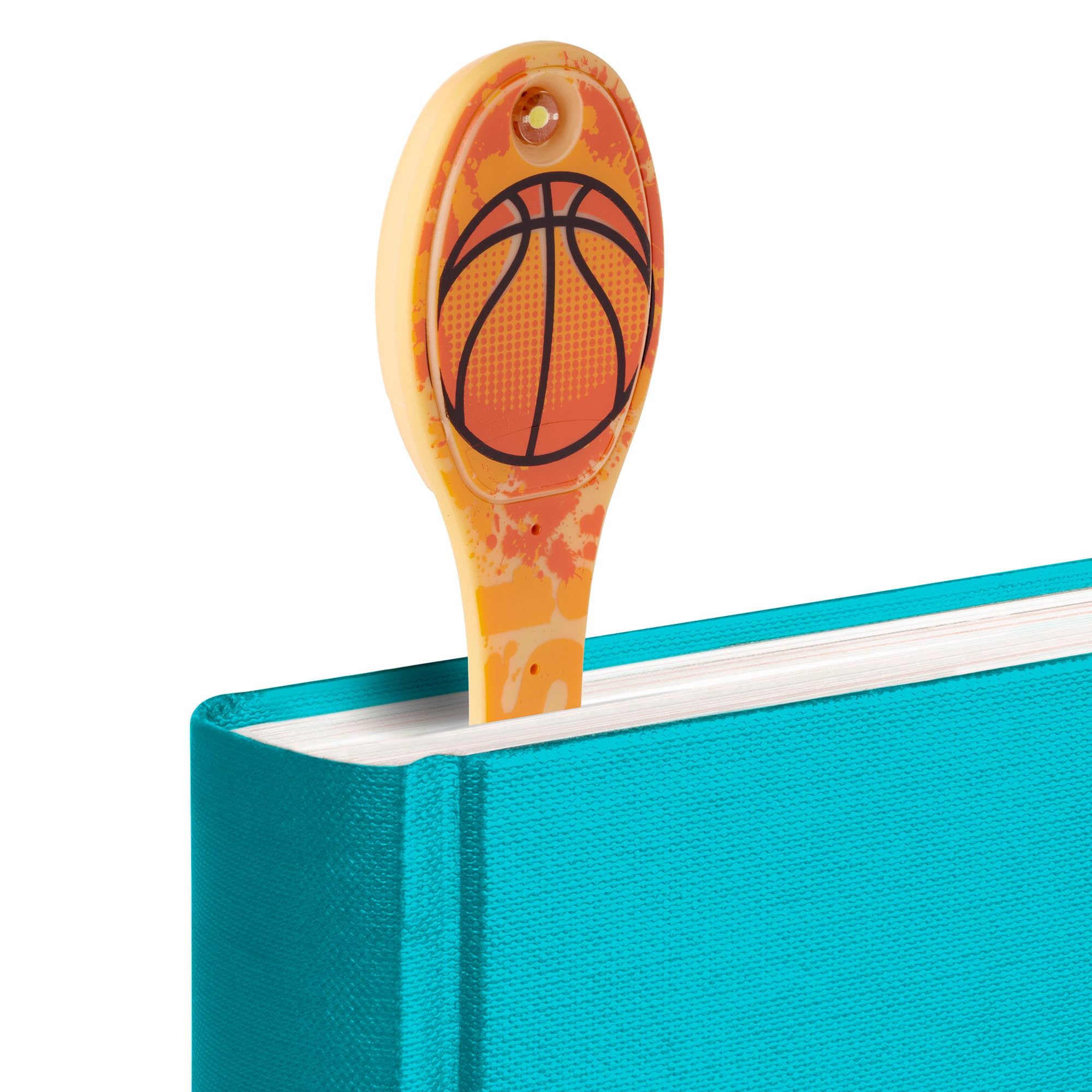 Gifts for Readers & Writers Flexilight 2-in-1 LED Book Light - Clip-On Bookmark, Battery Operated, Portable, Plastic, Basketball Color