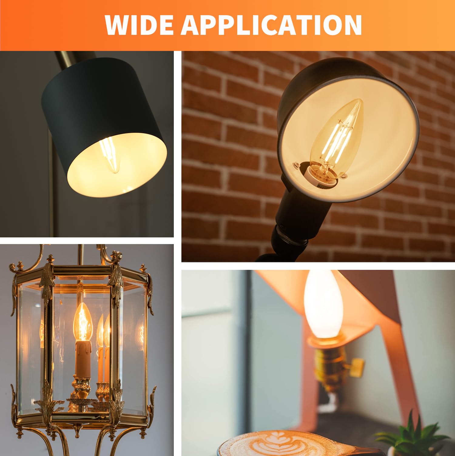 Alampever 60W Dimmable B11 Led Candelabra Light Bulbs, 2700K Soft White,