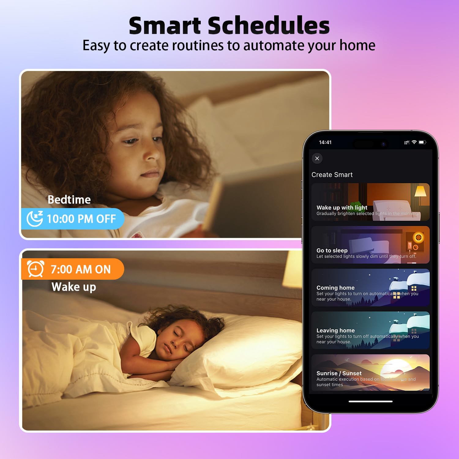 Nowepai Smart Light Bulbs 2-Pack, Color Changing 9W E26 800LM, Works with Alexa & Google Home, App & Voice Control, Music Sync