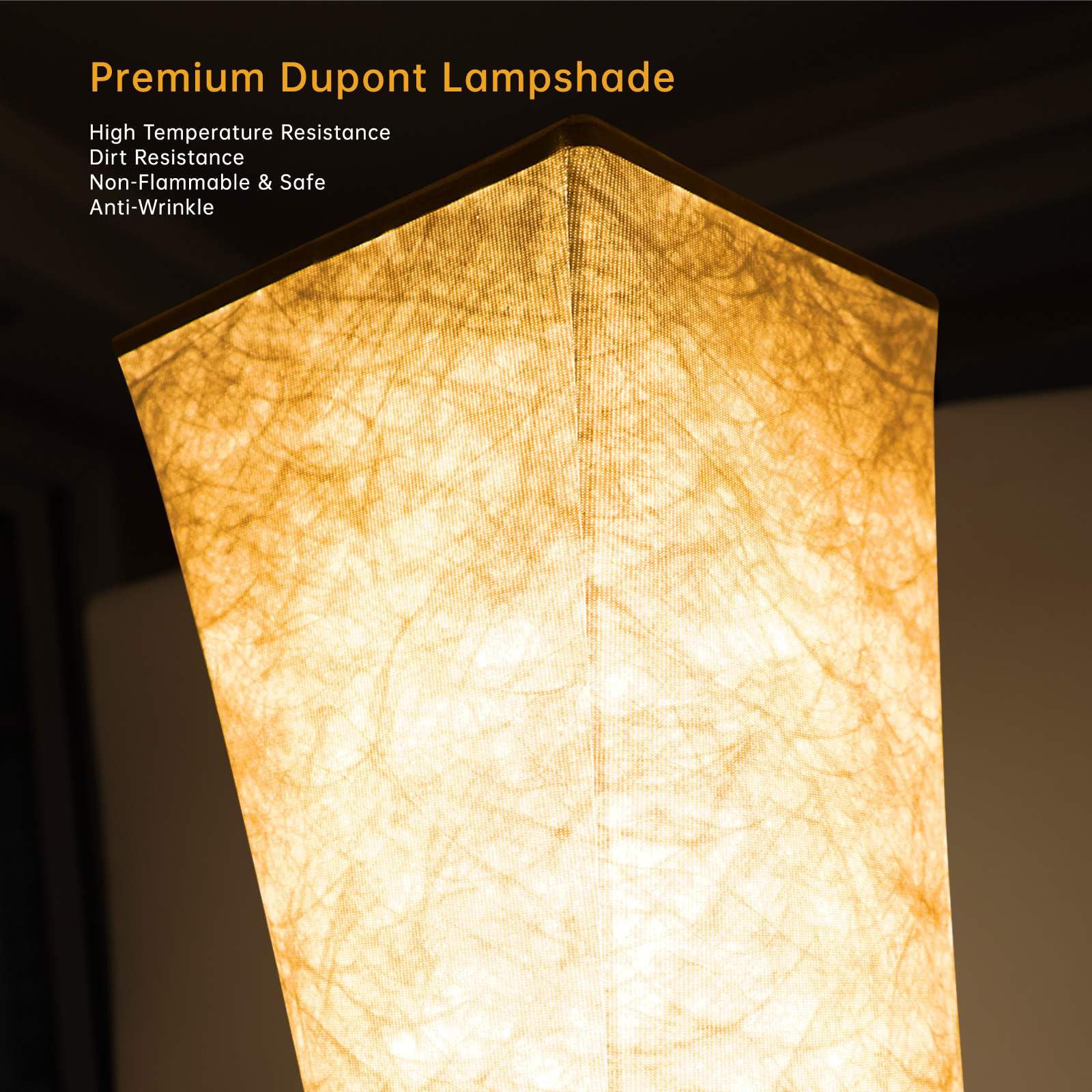 Yinghuochong LED Floor Lamp - Dimmable, 61in  Tall, 3 Color Temperature, Remote & APP Control, Modern Square Design