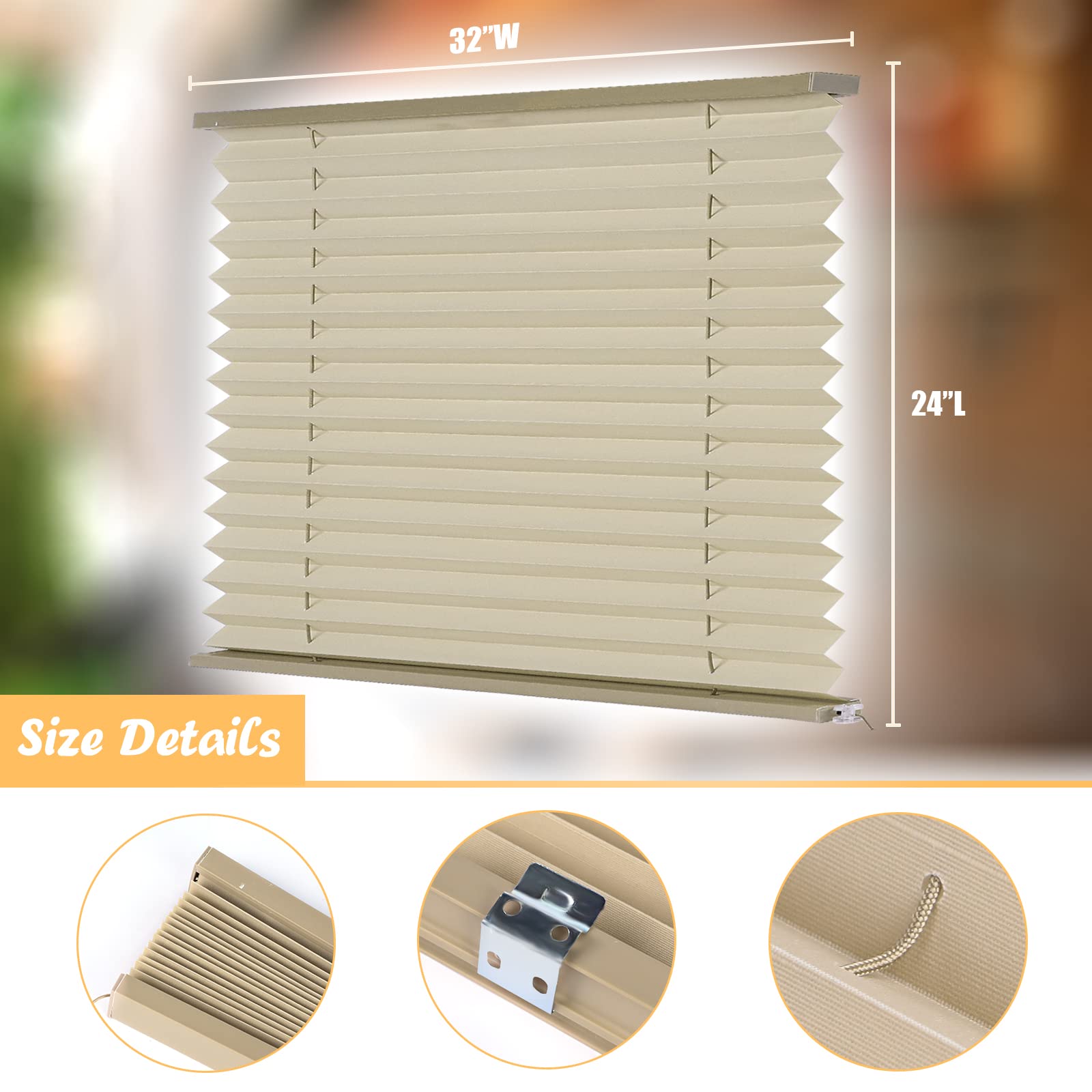 Eazy2Hd Rv Blinds For Camper Windows (32&quot; W X 24&quot; L) Day & Night Rv Adjustable Shutters Privacy Protection Uv Protection For Rv Camper Travel Trailers Motorhome