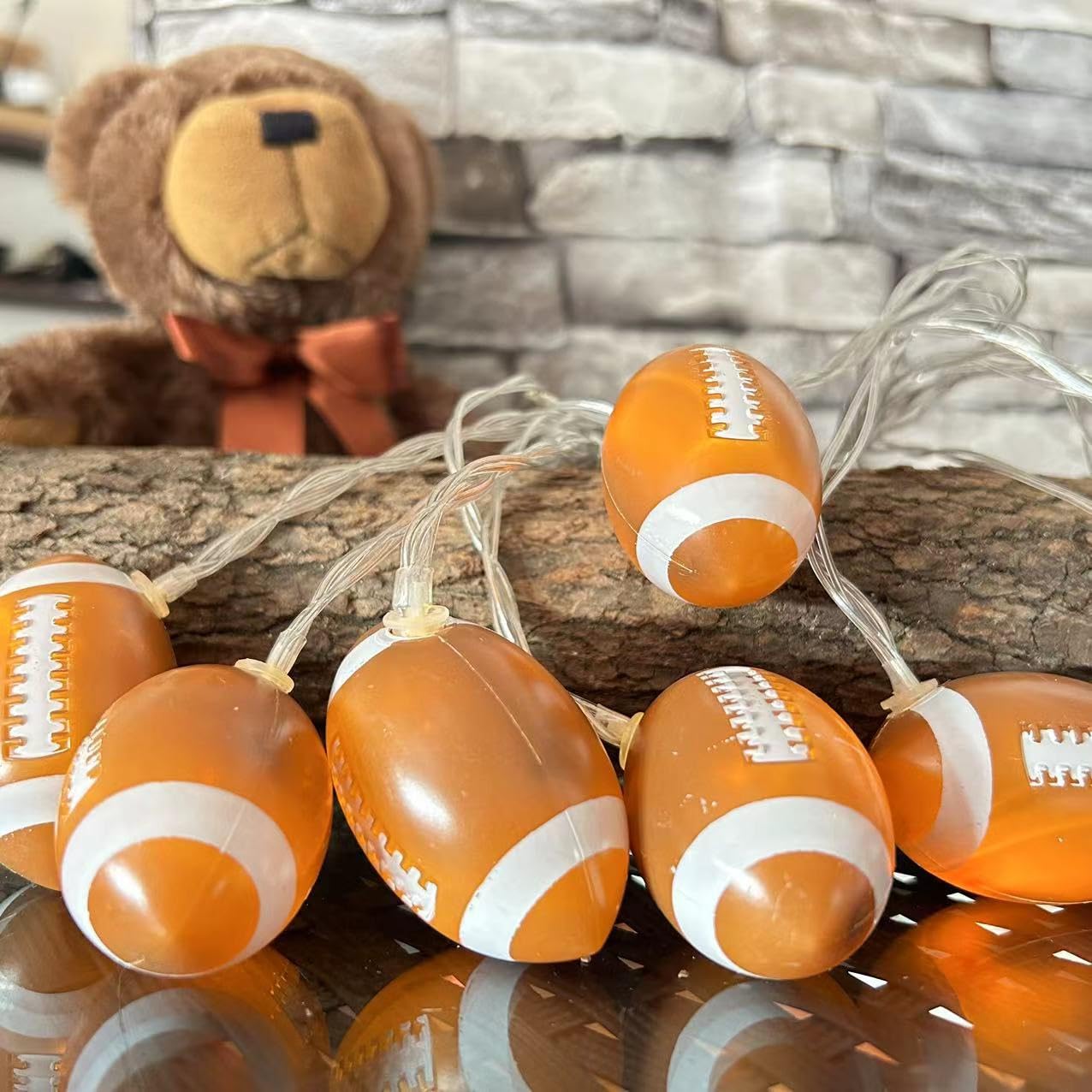 YEAMAR 20 LED Football String Lights, 14Ft Battery Powered Decor for Boys' Room, Plastic, Sport Theme Birthday Party Gift