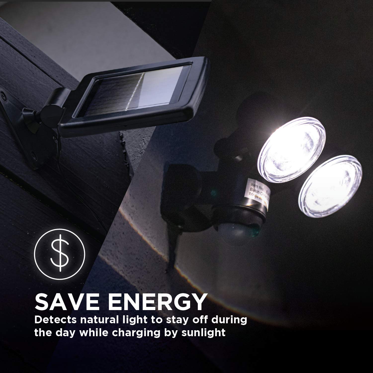 Home Zone Security Solar Wall Lights - Intelligent Solar Linkable Solar Motion Sensor Wall Lights (1-Set)