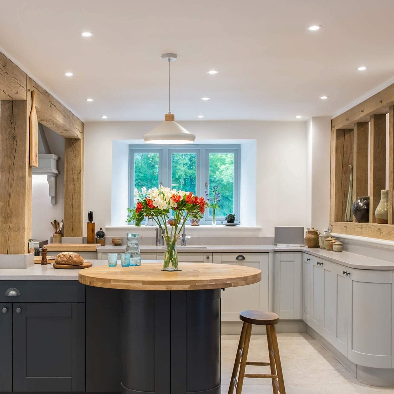 Jarlstar 8 Inch Led Recessed Light With Junction Box, 6 Pack Ultra Thin Led Recessed Lighting.4000K Cool White, 18W 110V Eqv.Recessed Ceiling Canless Lights.Slim Can-Killer Downlight,1500Lm,Cri80+