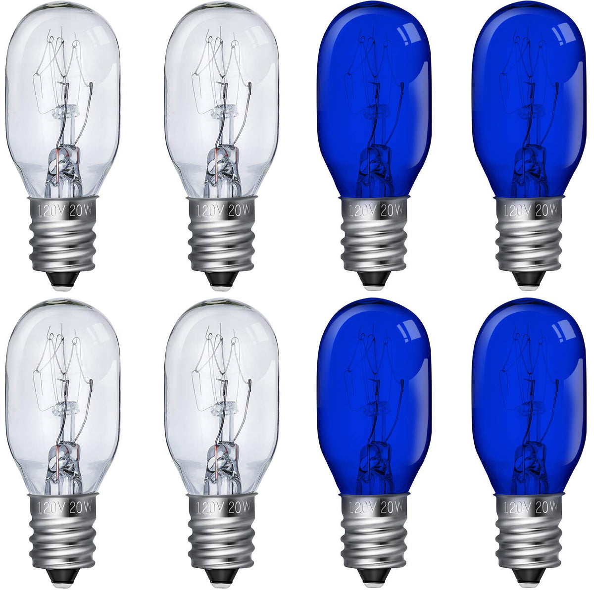 8 Pieces Lighted Make Up Mirror Bulbs 20W Replacement Bulbs For Double Sided Illuminated Mirror (Blue, Clear)