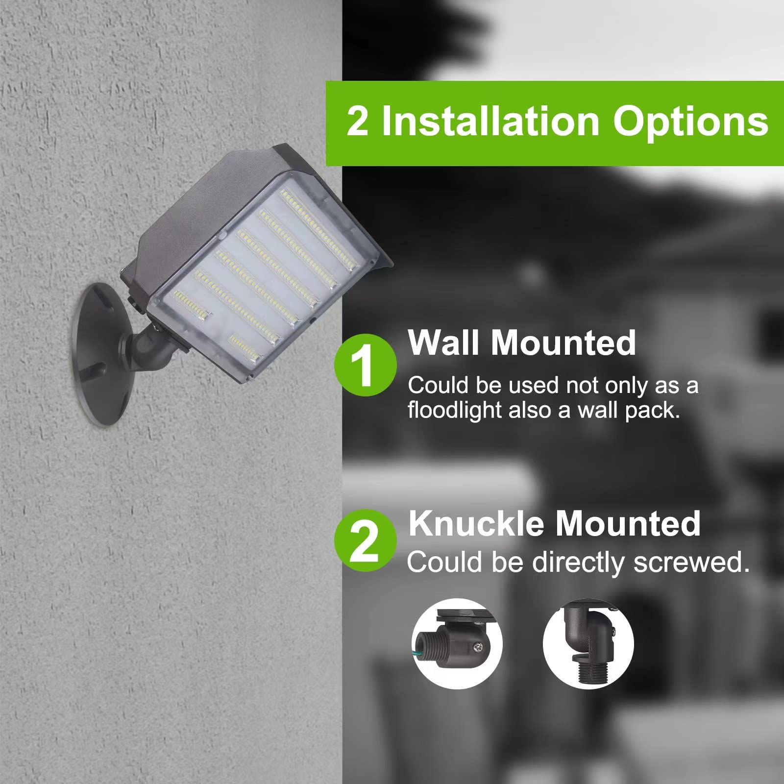 Paktonvo 100W Led Flood Light With Knuckle, Outdoor Flood Light Dusk To Dawn Photocell 5000K 14000Lm Ac100-277V Equivalent 1000W