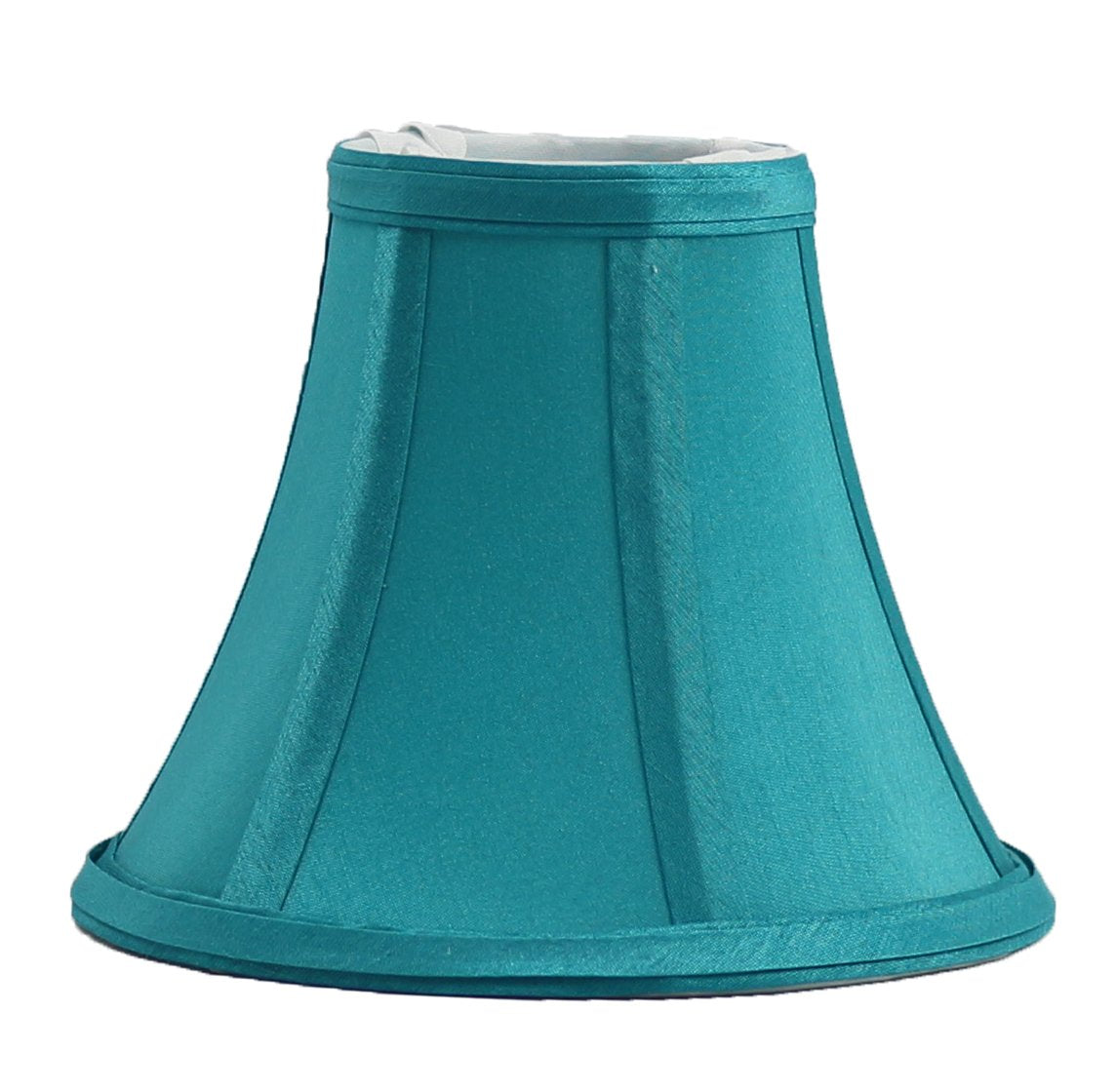 Urbanest Teal Silk Bell Chandelier Lamp Shade, Clip-on, 3 x 6 x 5 inches, Set of 1
