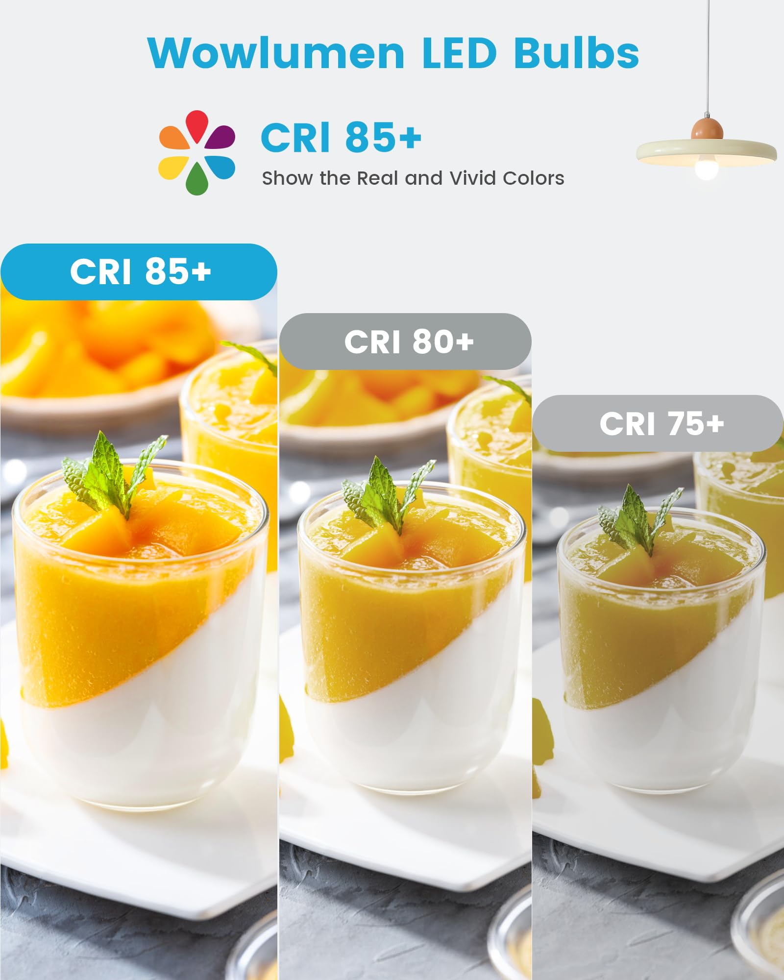 WOWLUMEN A19 LED Light Bulb, 9W E26, 3500K Soft White, Non-Dimmable, 800LM, 4 Pack - Ideal for Bedroom,