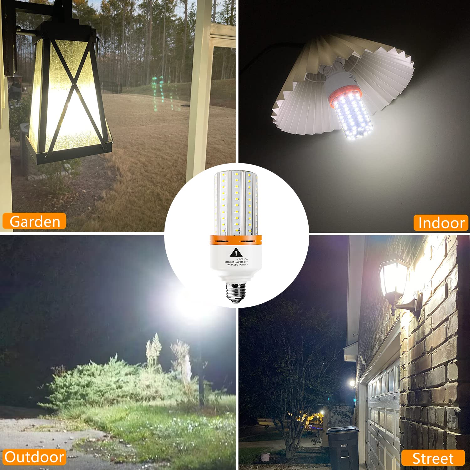 Led Light Bulb, 400W Equivalent 6250 Lumen 5000K Super Bright Led Bulb,E26/E27 Medium Base 50W Led Corn Light Bulb For Outdoor I