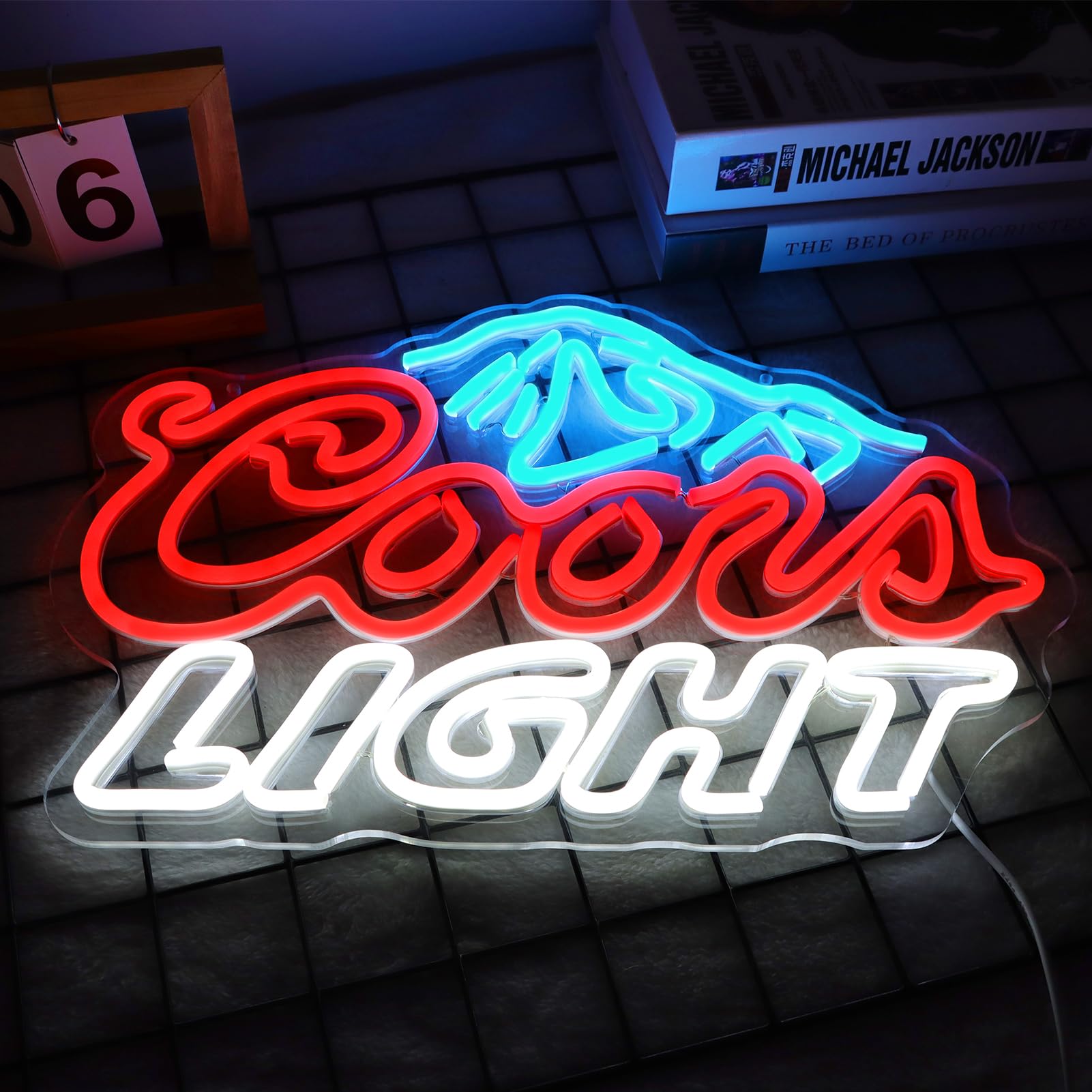JFLLamp Neon Sign - Crs Light Bar Decor, 17x11 inches, Azure/Red/White, USB Powered, Ideal for Bedroom, Man Cave, Pub, Restaurant