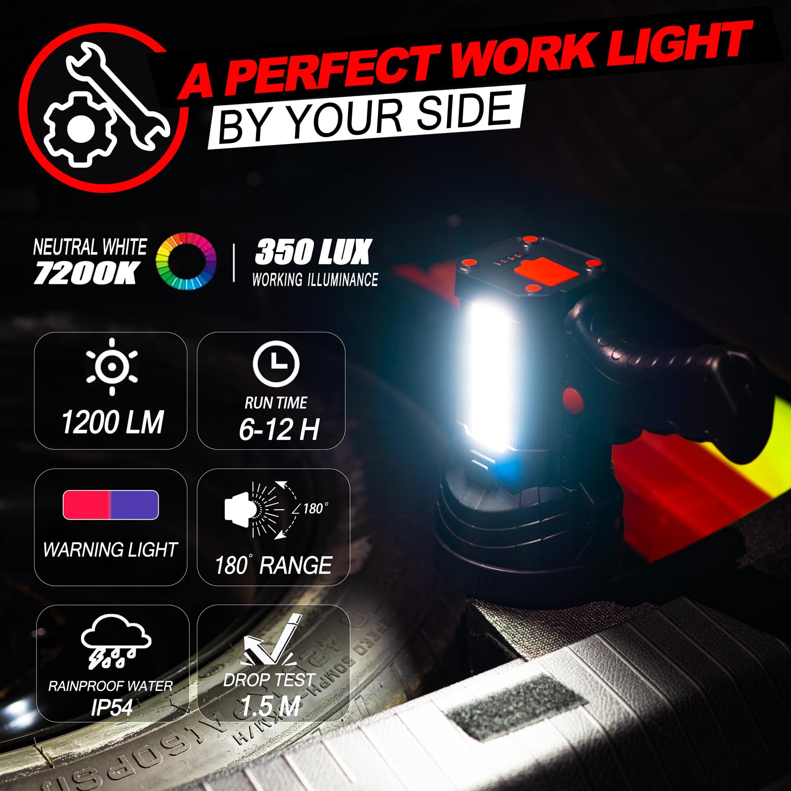 BIGSUN Rechargeable Spotlight, 1000000 Lumens LED Flashlight, 10800mAh Battery, Black, Model Q953