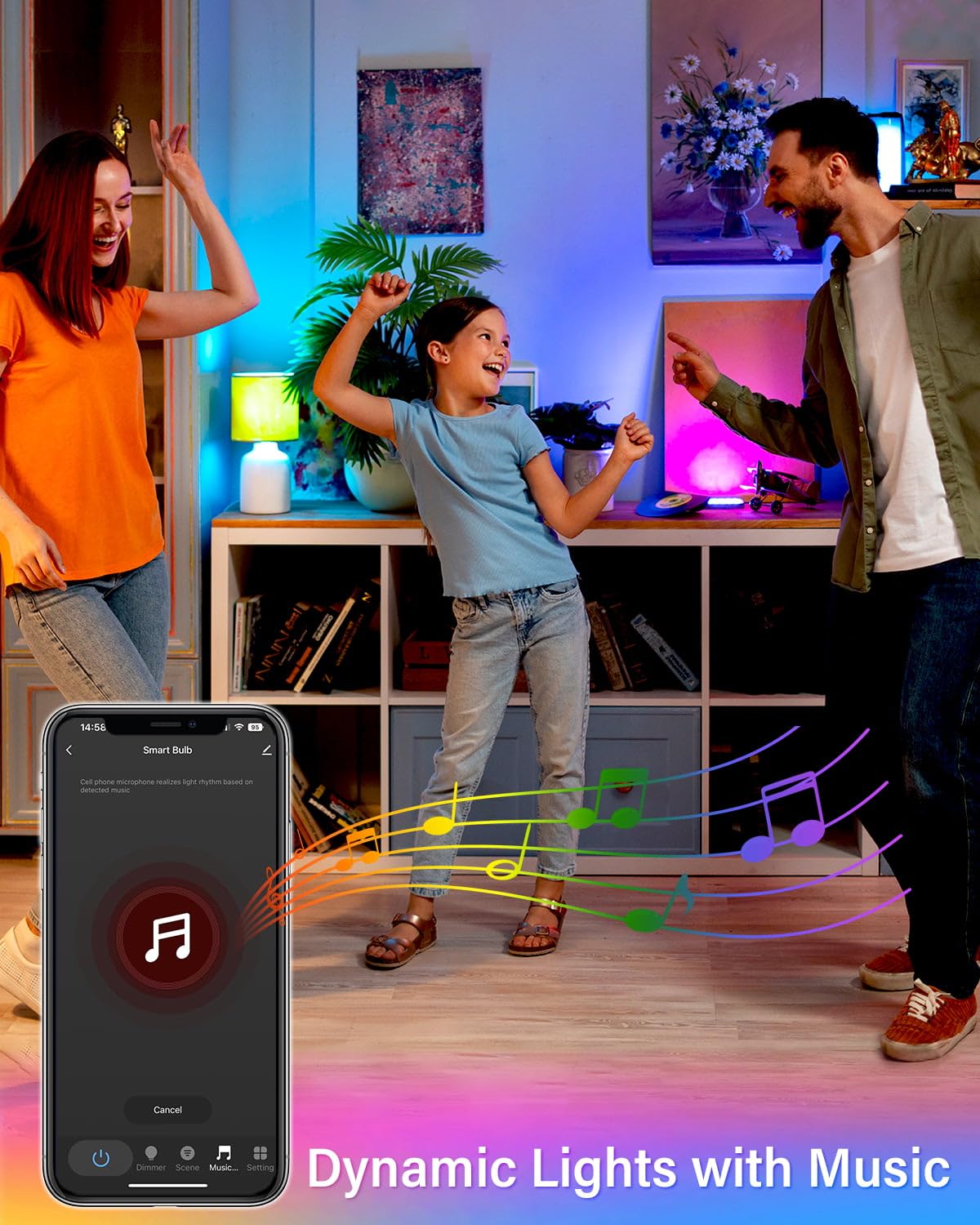 6 Pack E12 Smart Candelabra Light Bulbs - Rgb + Tunable White Smart Led Bulb Music Sync, Schedule & Group Control, Wifi Candle B