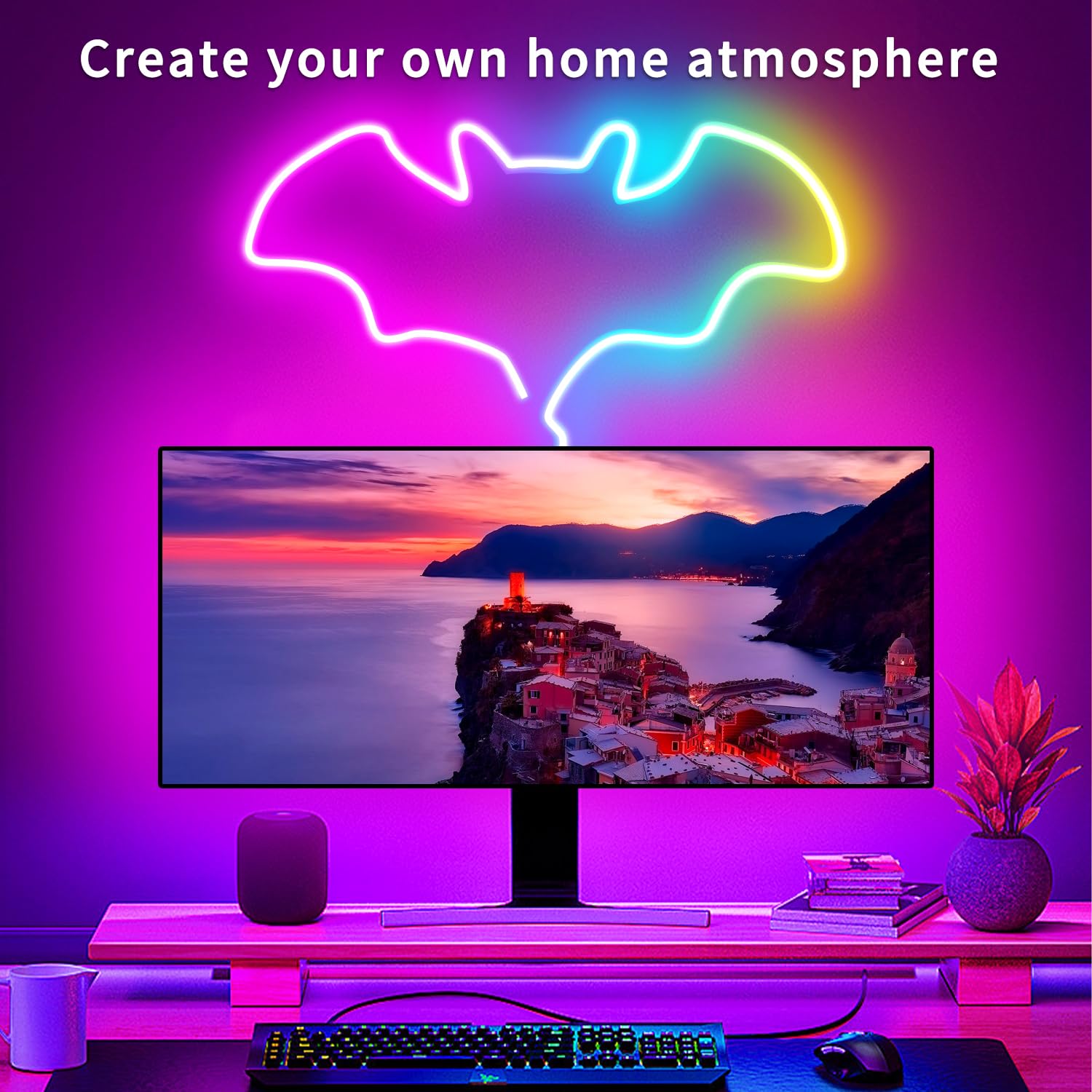 Segrass 66Ft Rgb Led Neon Light Strip - Waterproof, Flexible, App & Remote Control For Indoor/Outdoor Decor