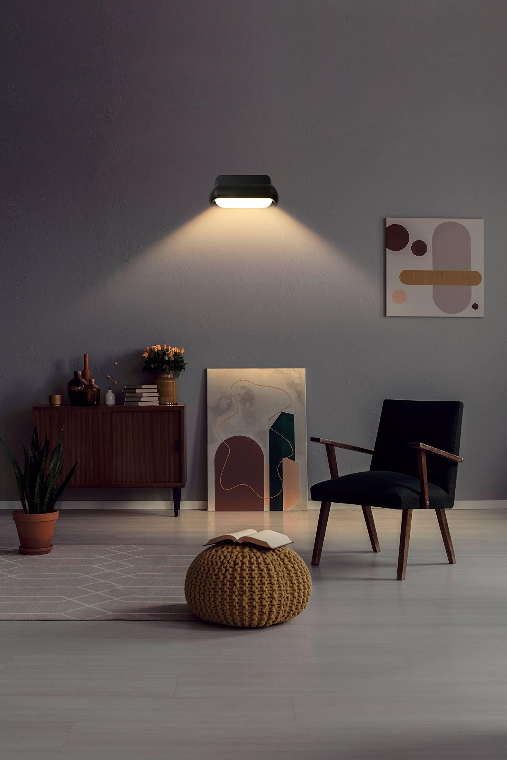 Plusled 13W Black Led Wall Sconce - Waterproof Outdoor Porch Light For Garden & Patio