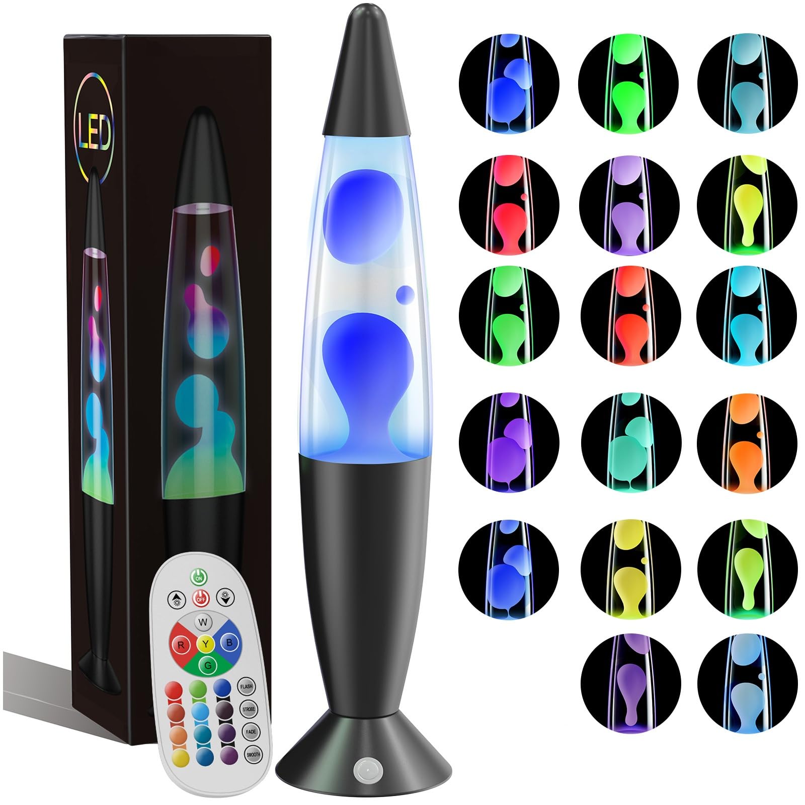 Soarling Black Liquid Motion Lamp - LED Night Light, 17 Colors, Small 13.5 Inch, Aluminum, Model 6122D-Y