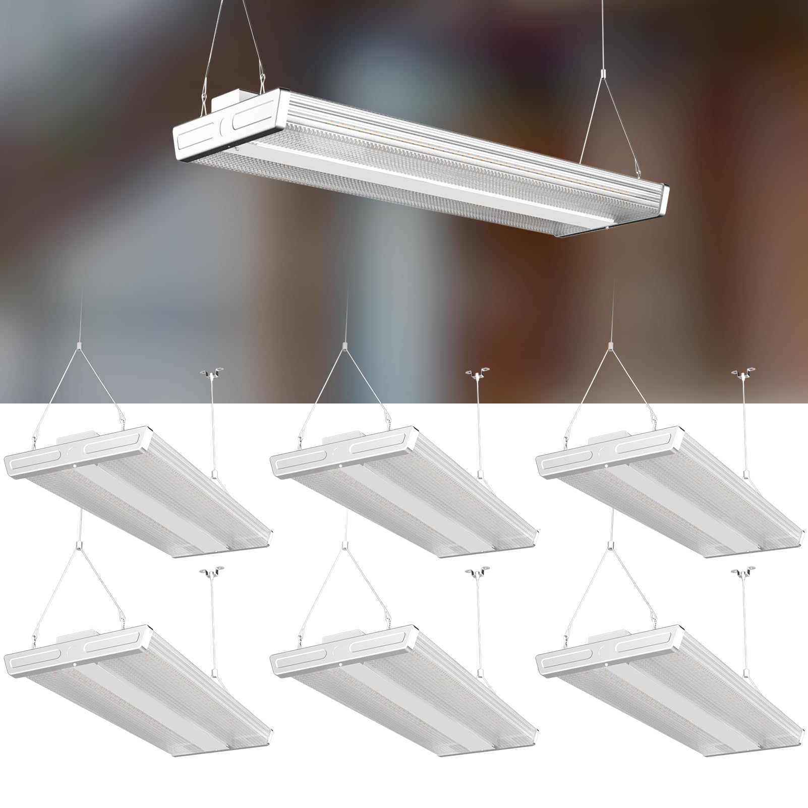 Lightdot 3FT LED High Bay Shop Light, 100-277V?Driver Equipped? 240W [Eqv.960W] 5000K Linear Hanging Light for Warehouse Diamond