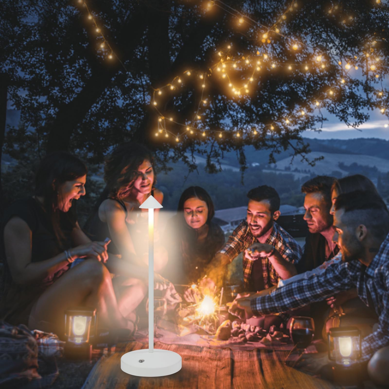 Sunligtgo Portable Led Table Lamps 2 Pack, 5500Mah Rechargeable, 3 Color Modes, Dimm