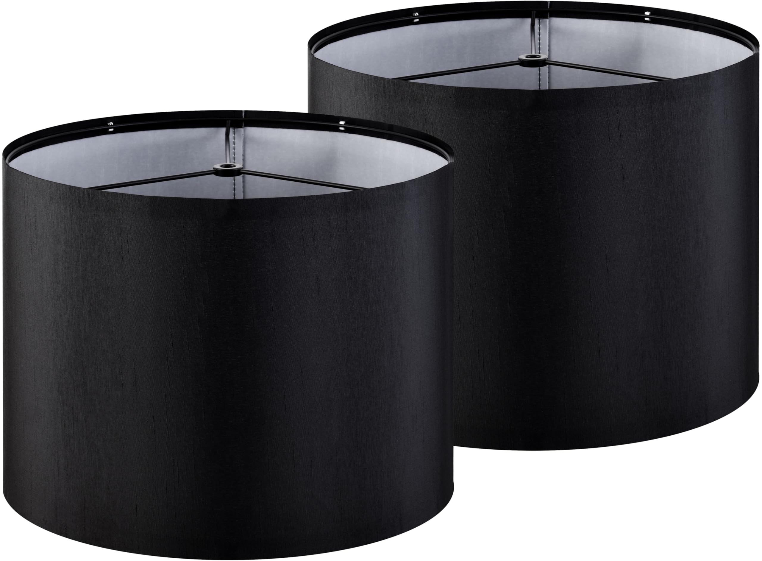 Goso Large Drum Lamp Shades For Floor Lamps Table Lamps -16 * 16 * 12 Inch (Spider) Black Lampshades Replacement, Night Stand Li