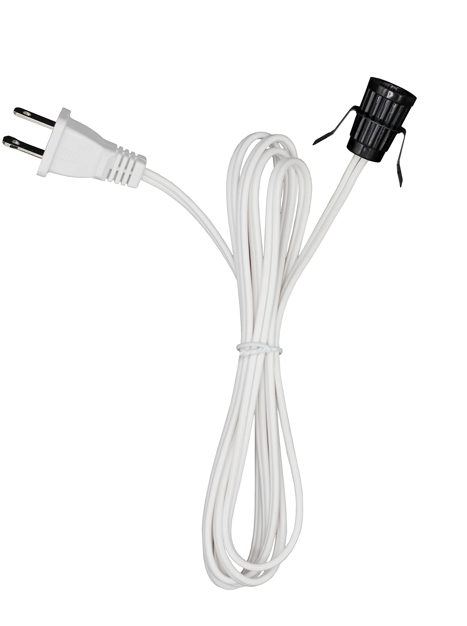 Creative Hobbies Single Light Replacement Clip Lamp Cord 7110A for Christmas Village, White