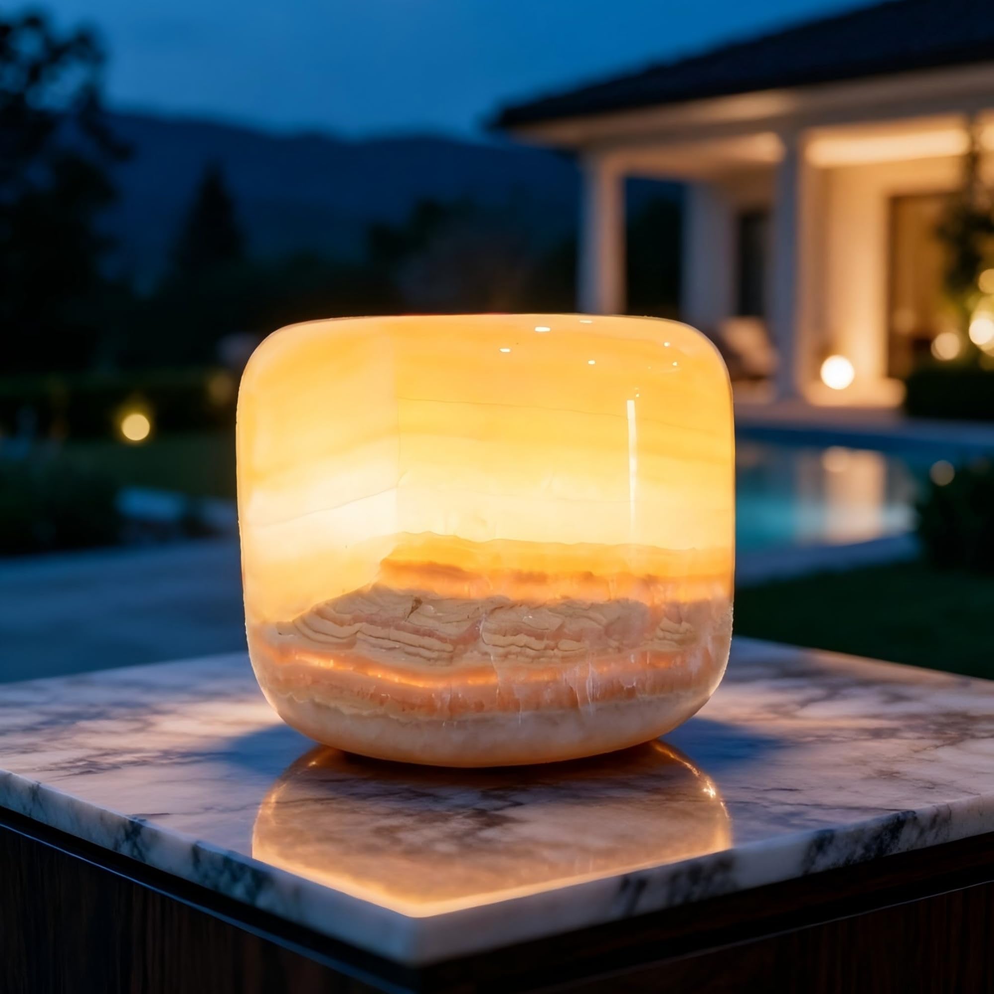 Marble Lamp Night Light Touch Bedside Table Lamp for Bedroom Type-C Rechargeable Small Desk Bedside Small Lamps Eye Caring Dimmable LED Ambient lamp (Amber Jade)