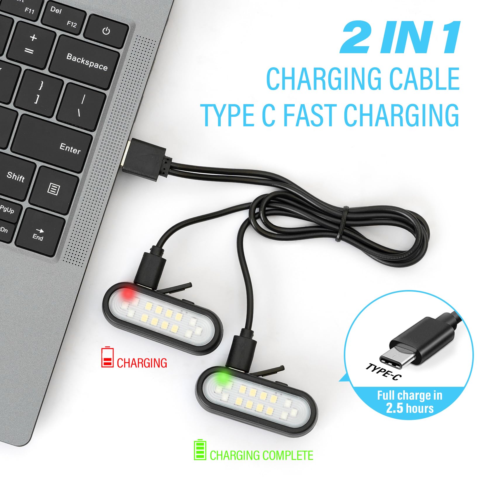 Running Light, 2 Pack Clip on Flashlight for Runners Rechargeable Safety Lights for Walking at Night Hands Free Emergency LED Fl