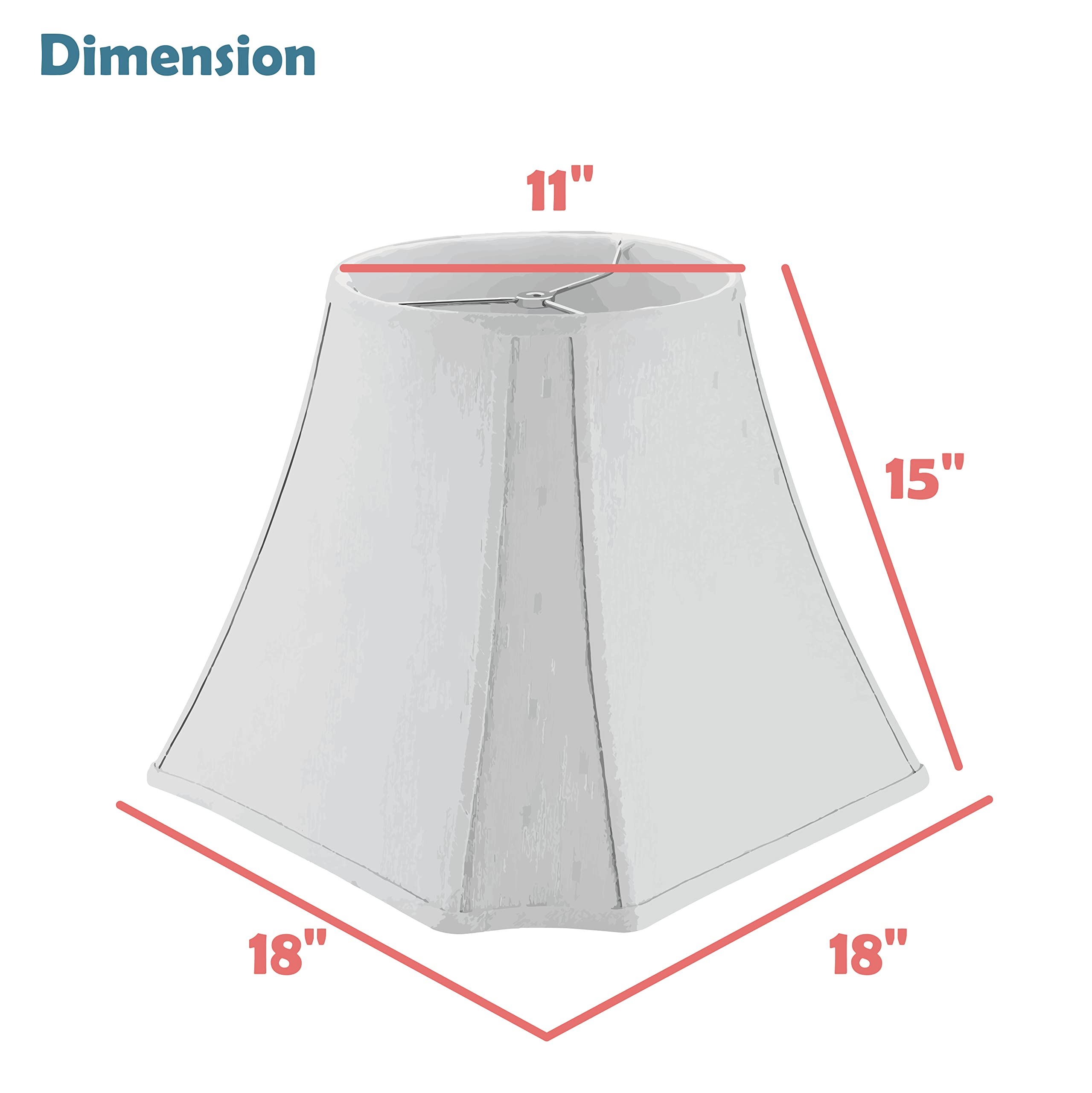 Aspen Creative 30621, Handsewn Pagoda Off-White Spider Shade/Jacquard Textured Fabric, 11'' Top X (18+18)'' Bottom X 15'' Slant,