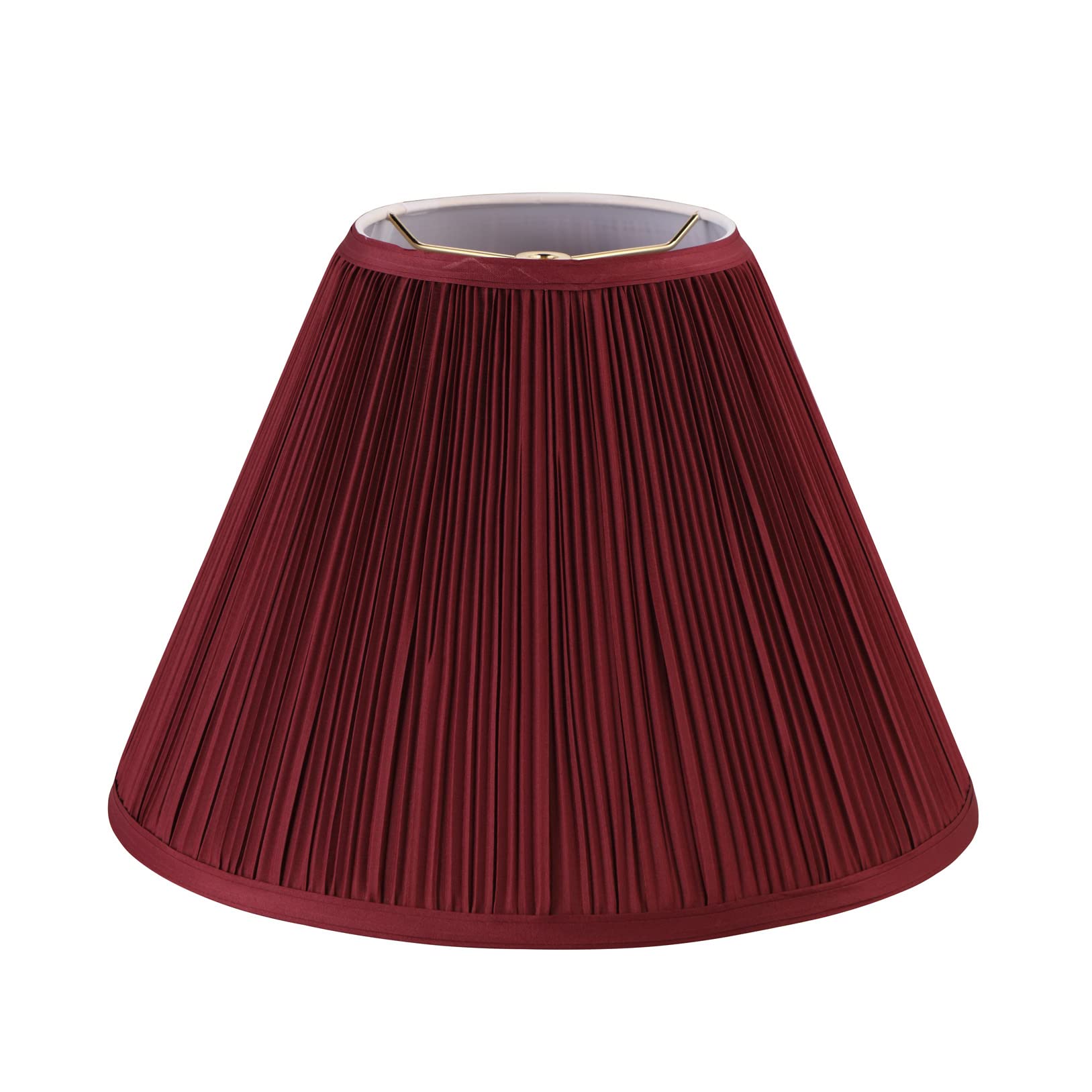 Aspen Creative 33169, Mushroom Pleated Traditional Spider Rich Red Shade, 6-1/2'' Top X 15'' Bottom X 11'' Slant